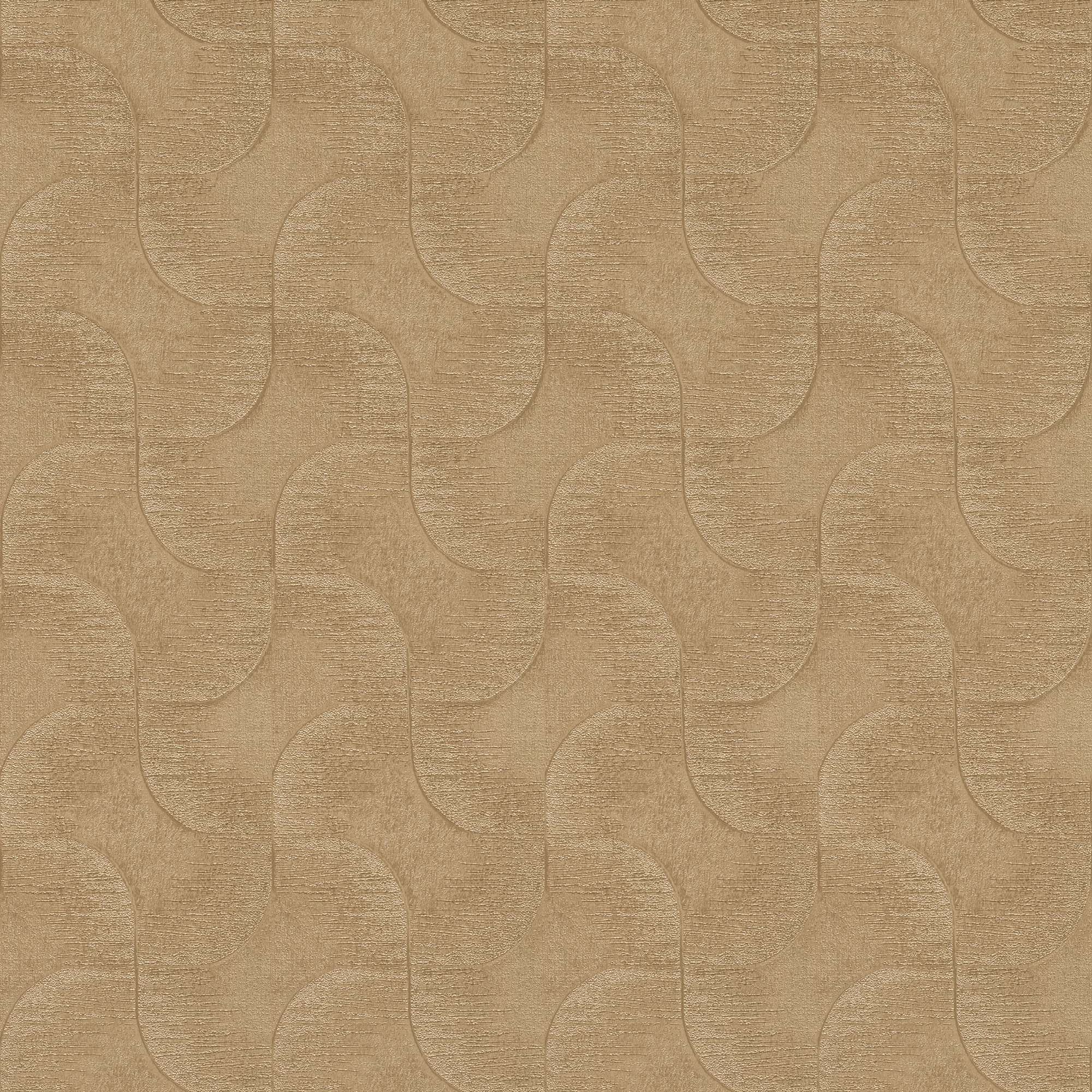 Imagen 1 de Papel pintado TNT Ondas geométricas Chicago Rasch - Dorado 0,53 x 10 m Dorado