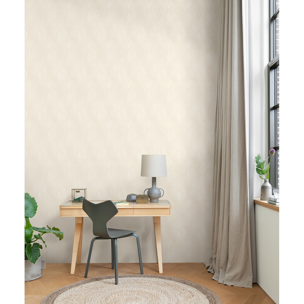 Papel pintado TNT Rombos Chicago Rasch - Blanco 0,53 x 10 m Blanco-2