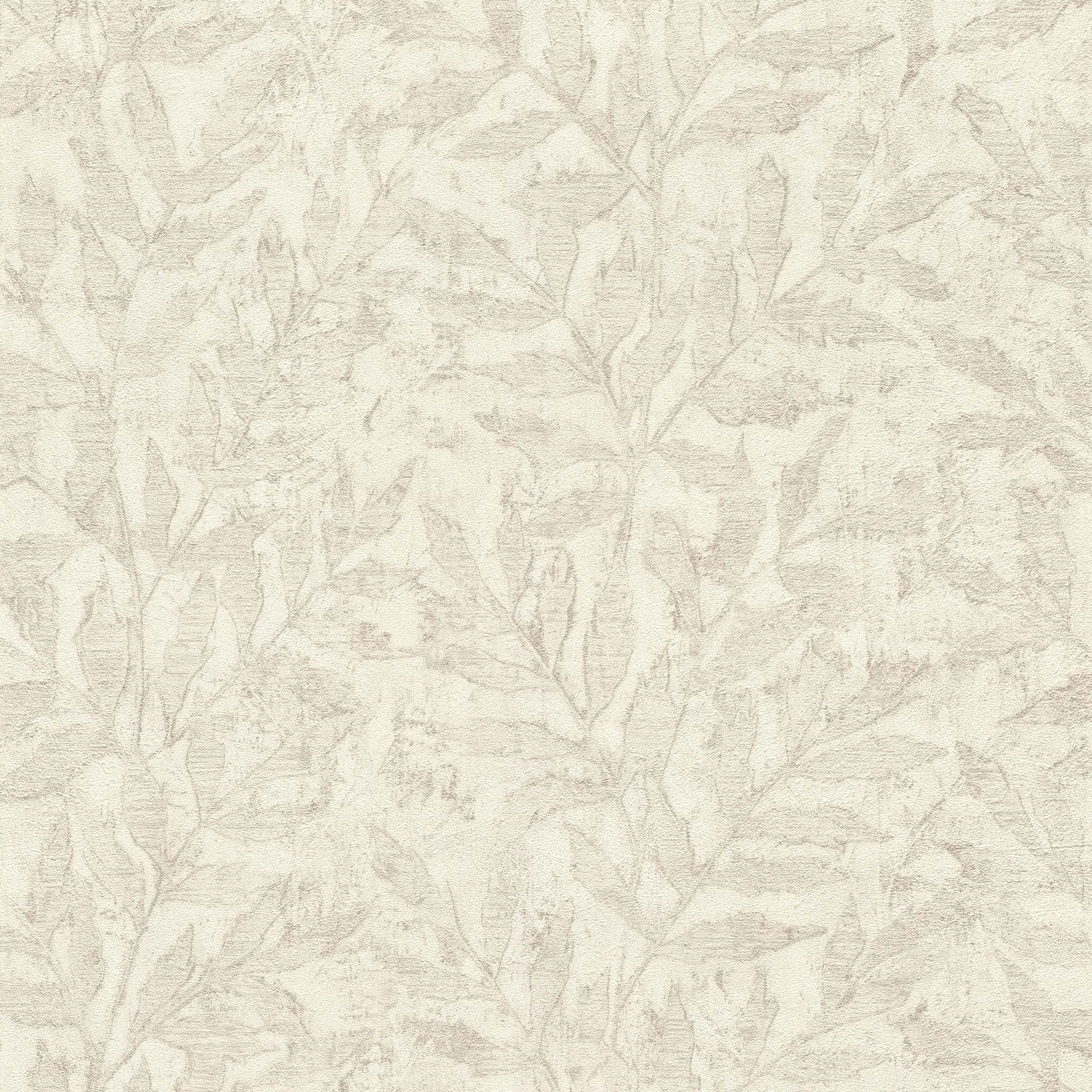 Papel de Parede TNT Folhas Chicago Branco-1