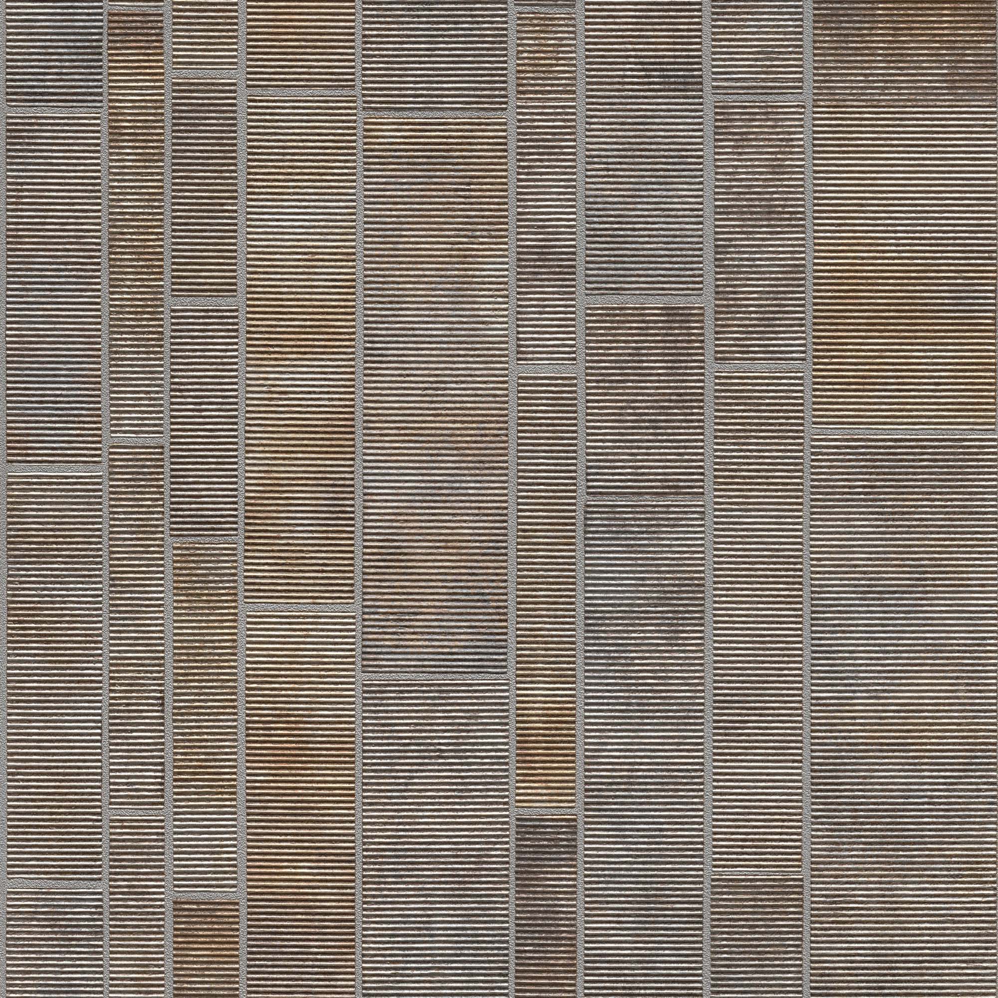 Imagen 1 de Papel pintado TNT Rayas y Rectángulos Chicago Rasch - Gris 0,53 x 10 m Gris