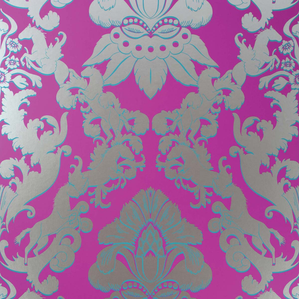 Papel pintado Pegasus Osborne & Little - Fucsia 0,53 x 10 m Fucsia-1