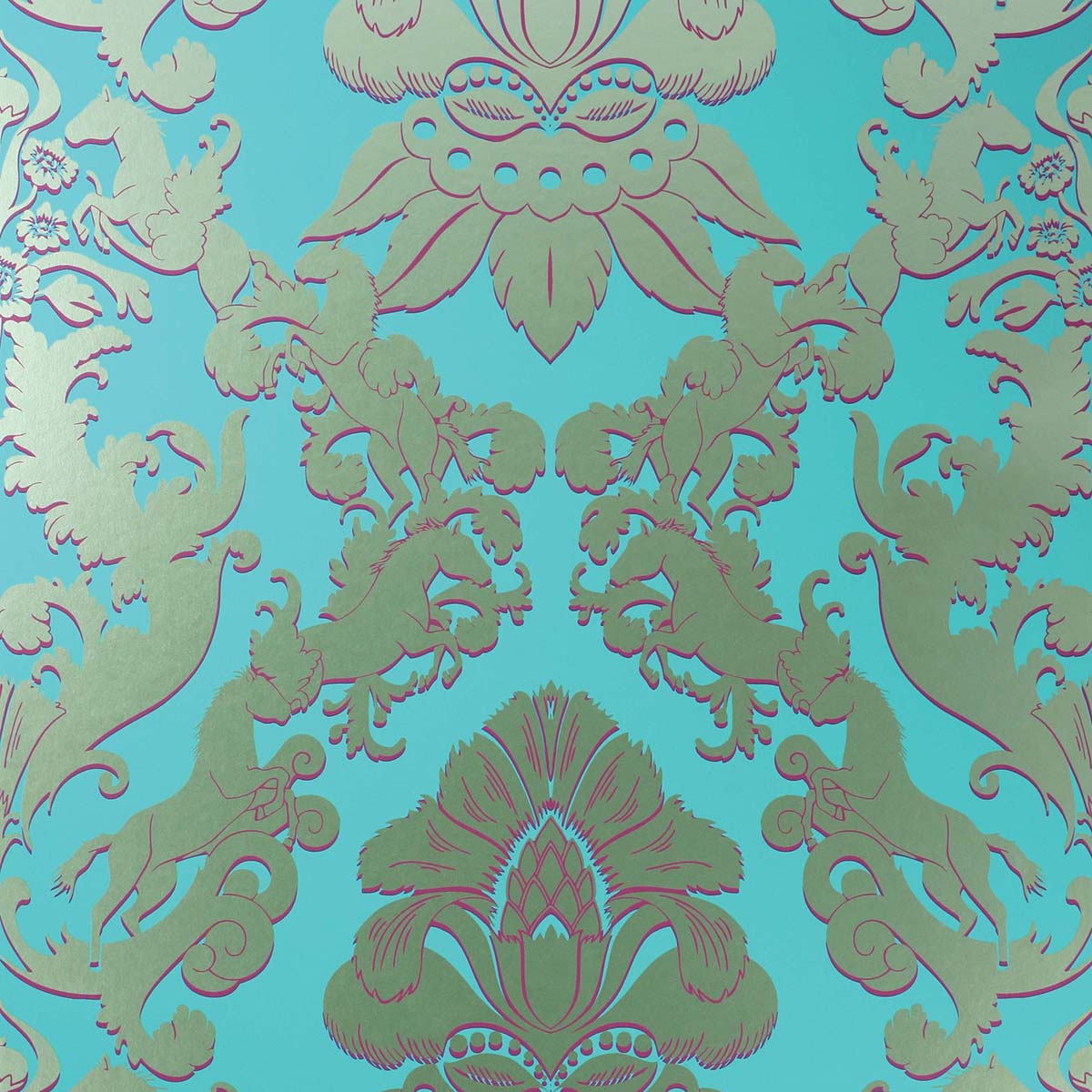 Papel pintado Pegasus Osborne & Little - Verde 0,53 x 10 m Verde-1