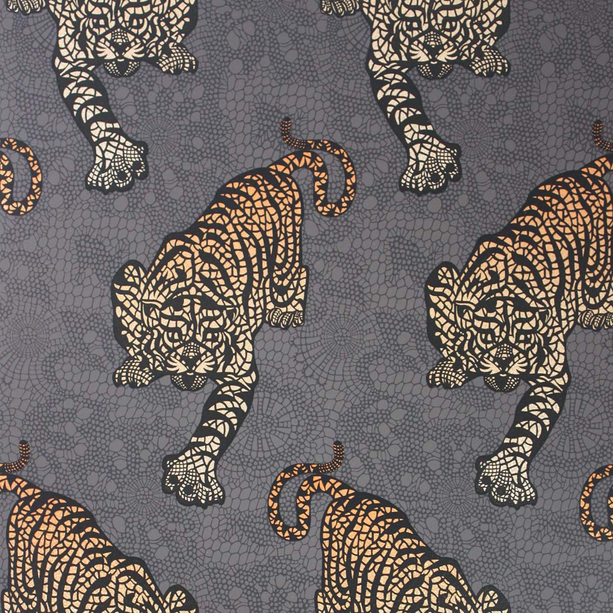 Papel pintado Tyger Osborne & Little - Gris oscuro 0,53 x 10 m Gris oscuro-1