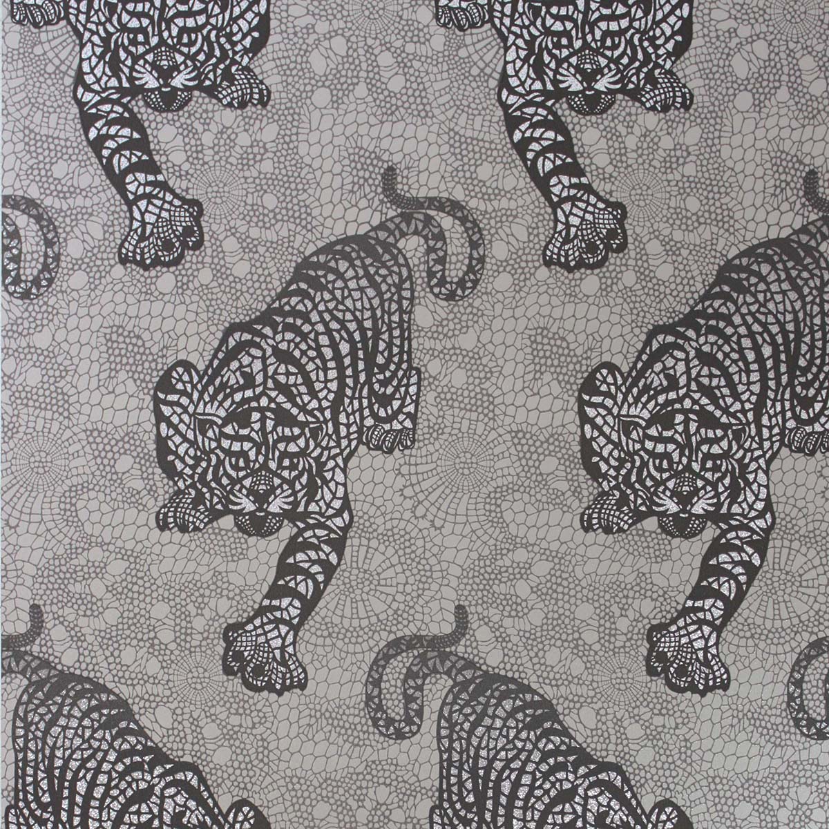 Papel pintado Tyger Osborne & Little - Plata 0,53 x 10 m Plata-1