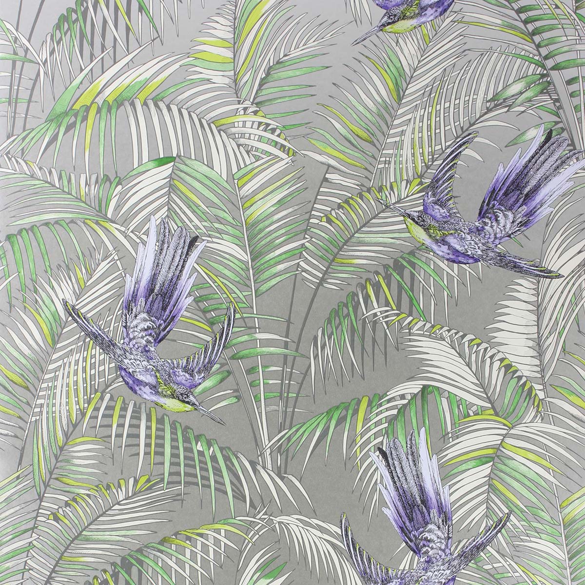 Papel pintado Sunbird Osborne & Little - Gris 0,53 x 10 m Gris-1