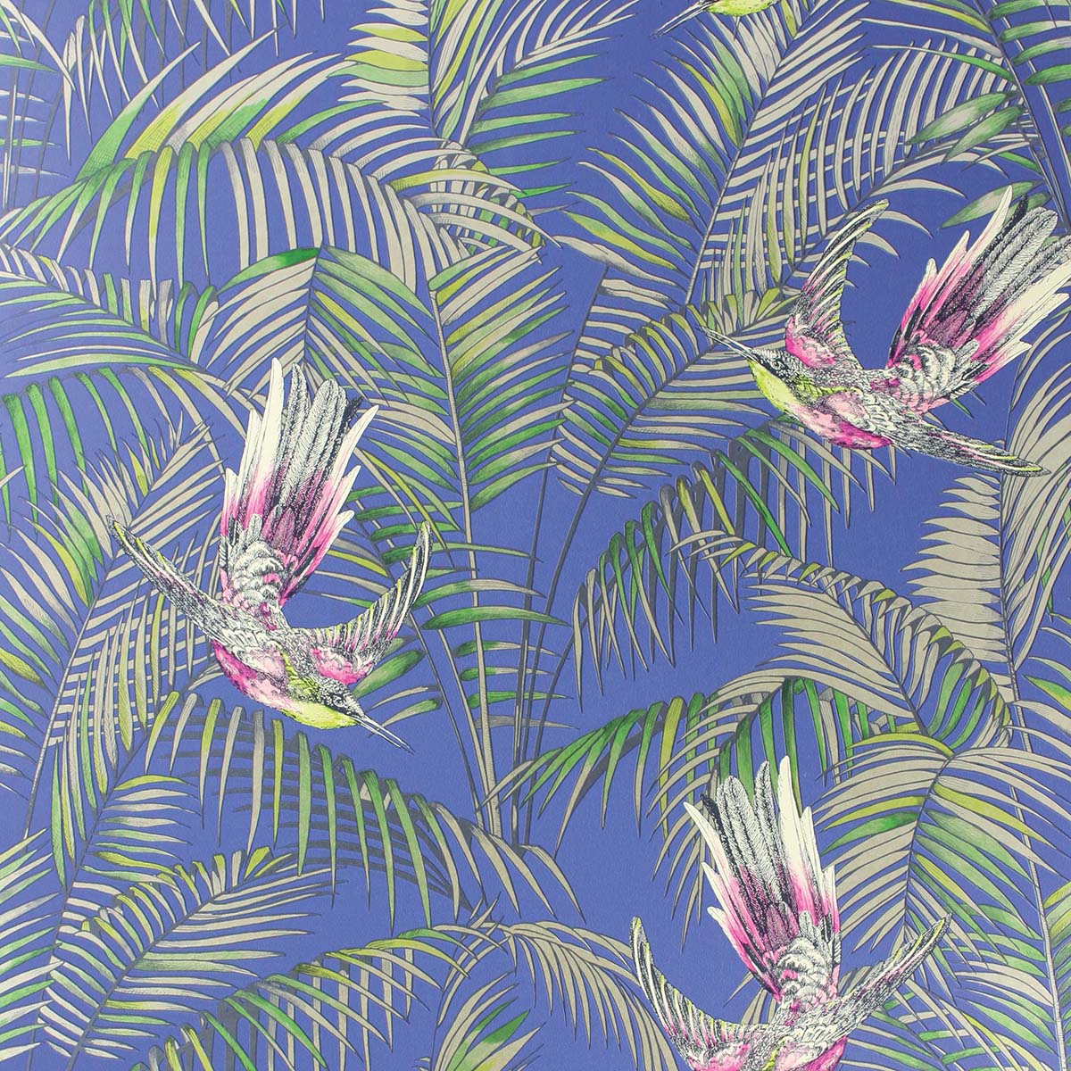 Papel pintado Sunbird Osborne & Little - Azul 0,53 x 10 m Azul-1