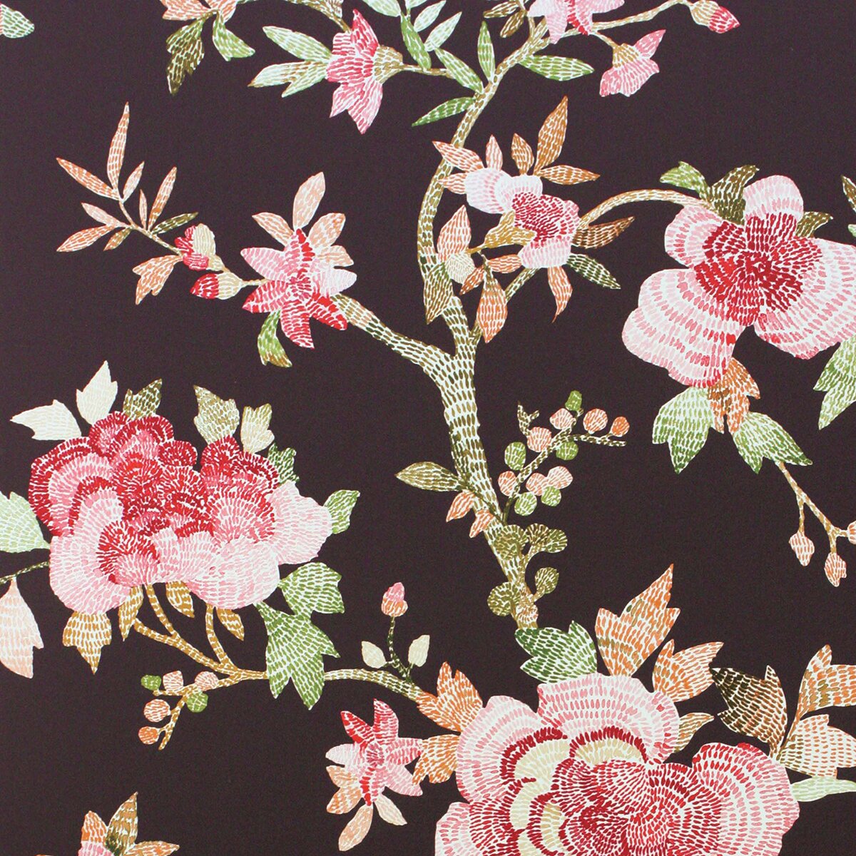 Papel pintado flores Perdana Nina Campbell - Choco 0,53 x 10 m Choco-1
