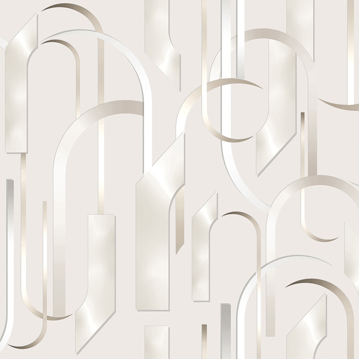 Papel pintado geométrico arcos Tres Tintas - Beige 0,5 x 10 m Beige-1