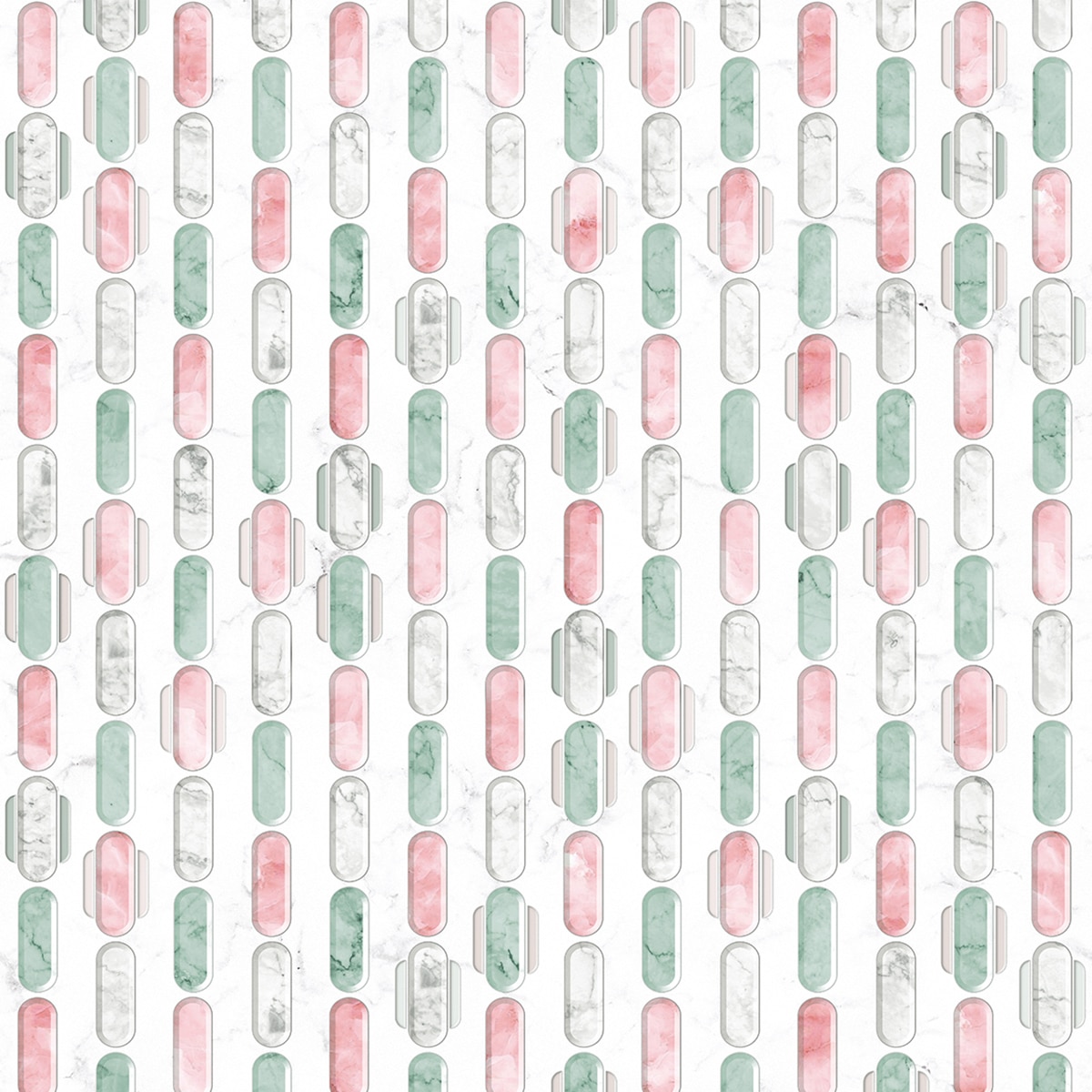 Imagen 1 de Papel pintado geométrico forma Tres Tintas - Rosa 0,5 x 10 m Rosa