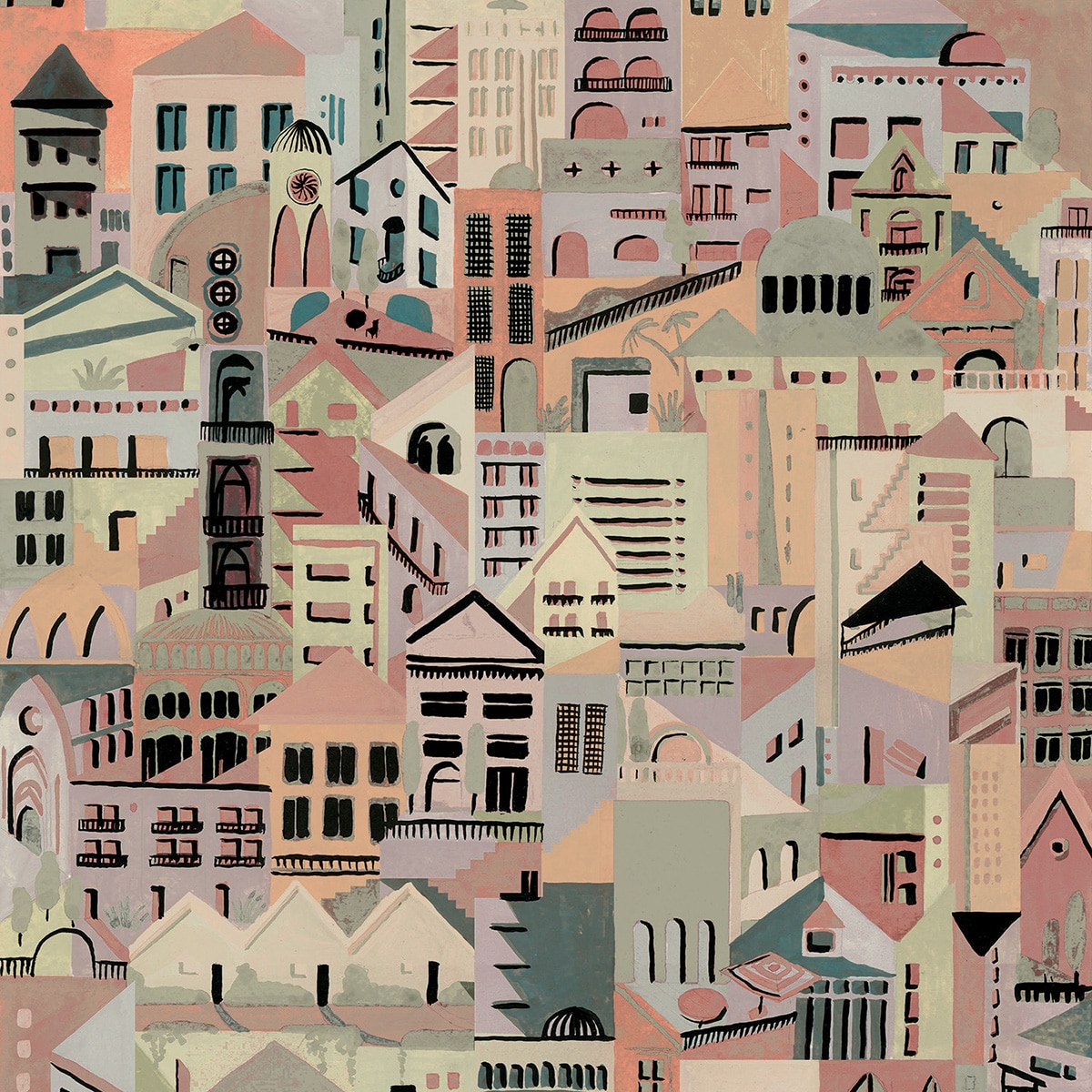 Papel pintado TNT Villa Ítera Tres Tintas - Salmón 0,53 x 10 m Salmón-1