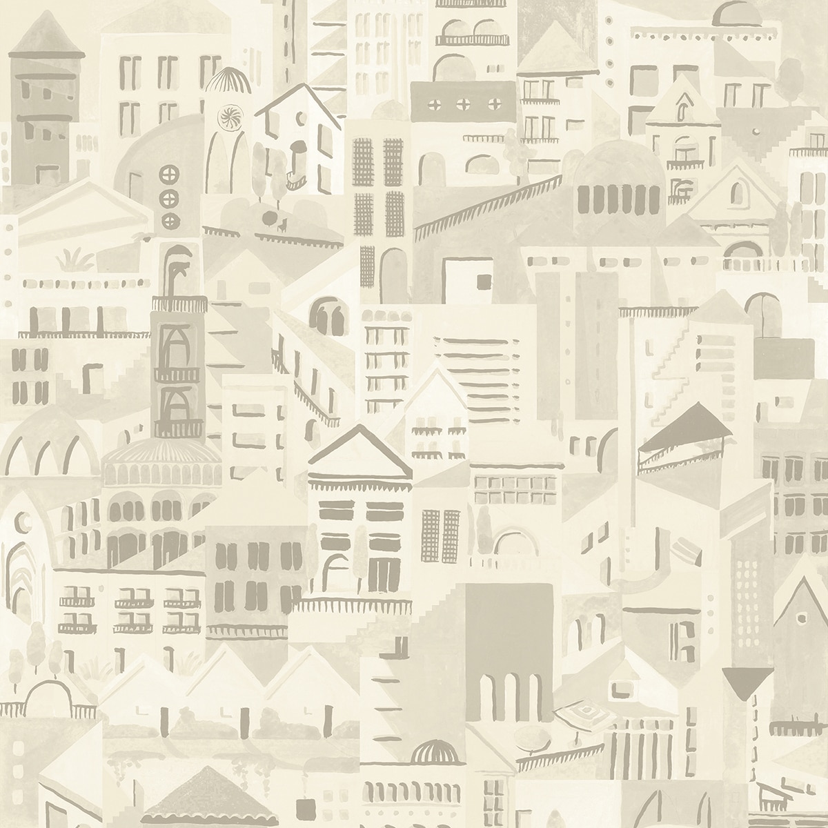 Papel pintado TNT Villa Ítera Tres Tintas - Beige 0,53 x 10 m Beige-1