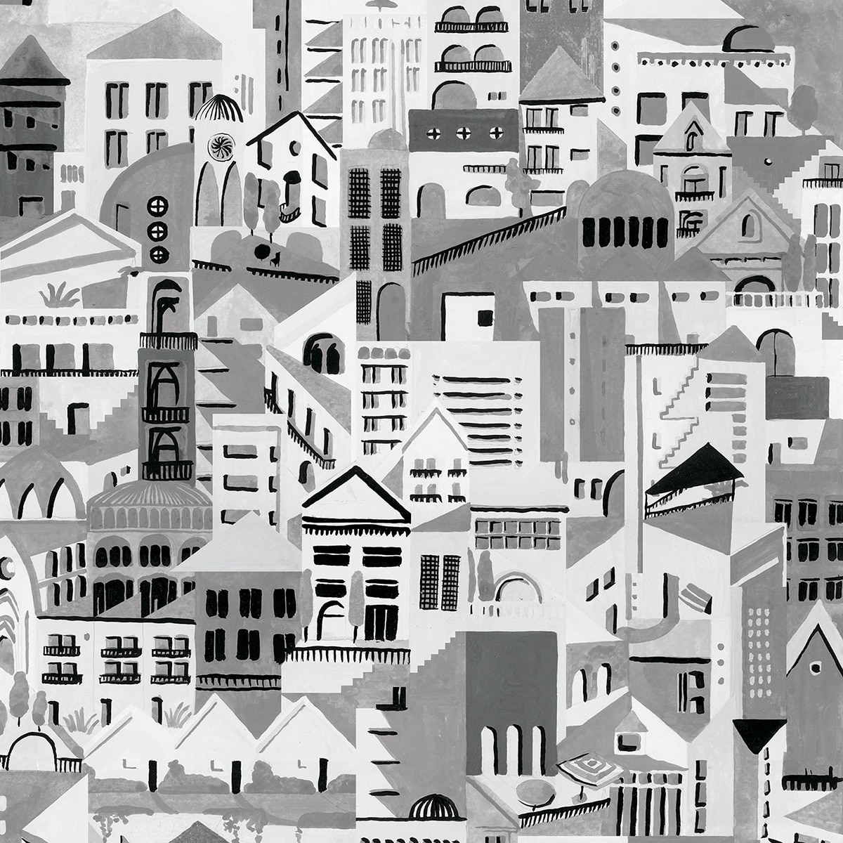 Imagen 0 de Papel pintado TNT Villa Ítera Tres Tintas Gris
