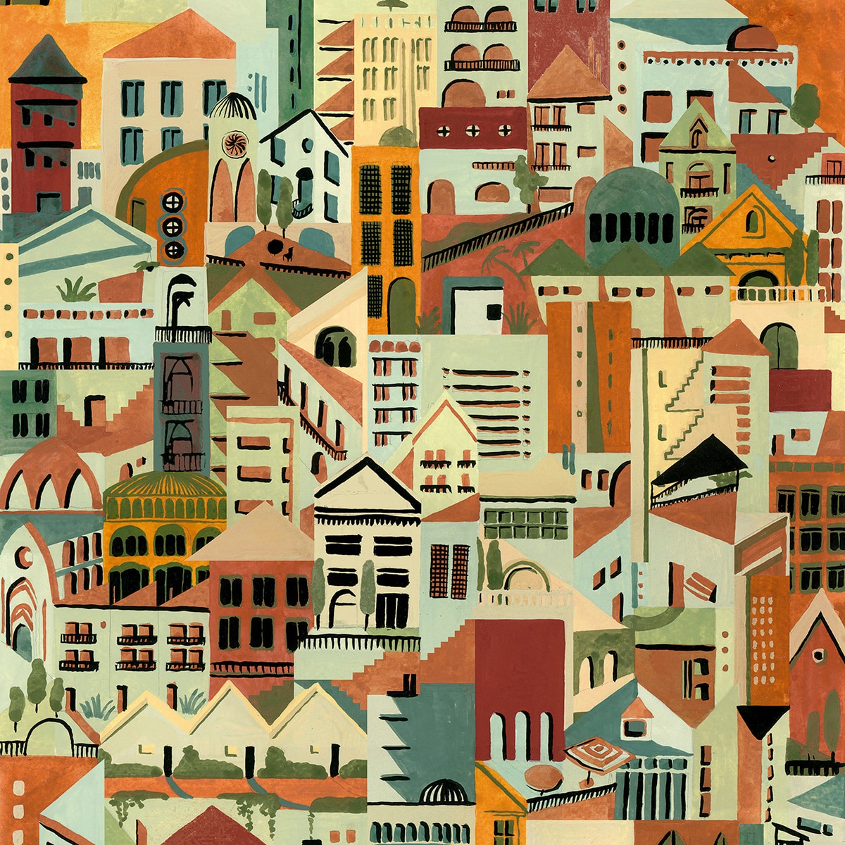 Papel pintado TNT Villa Ítera Tres Tintas - Terracota 0,53 x 10 m Terracota-1