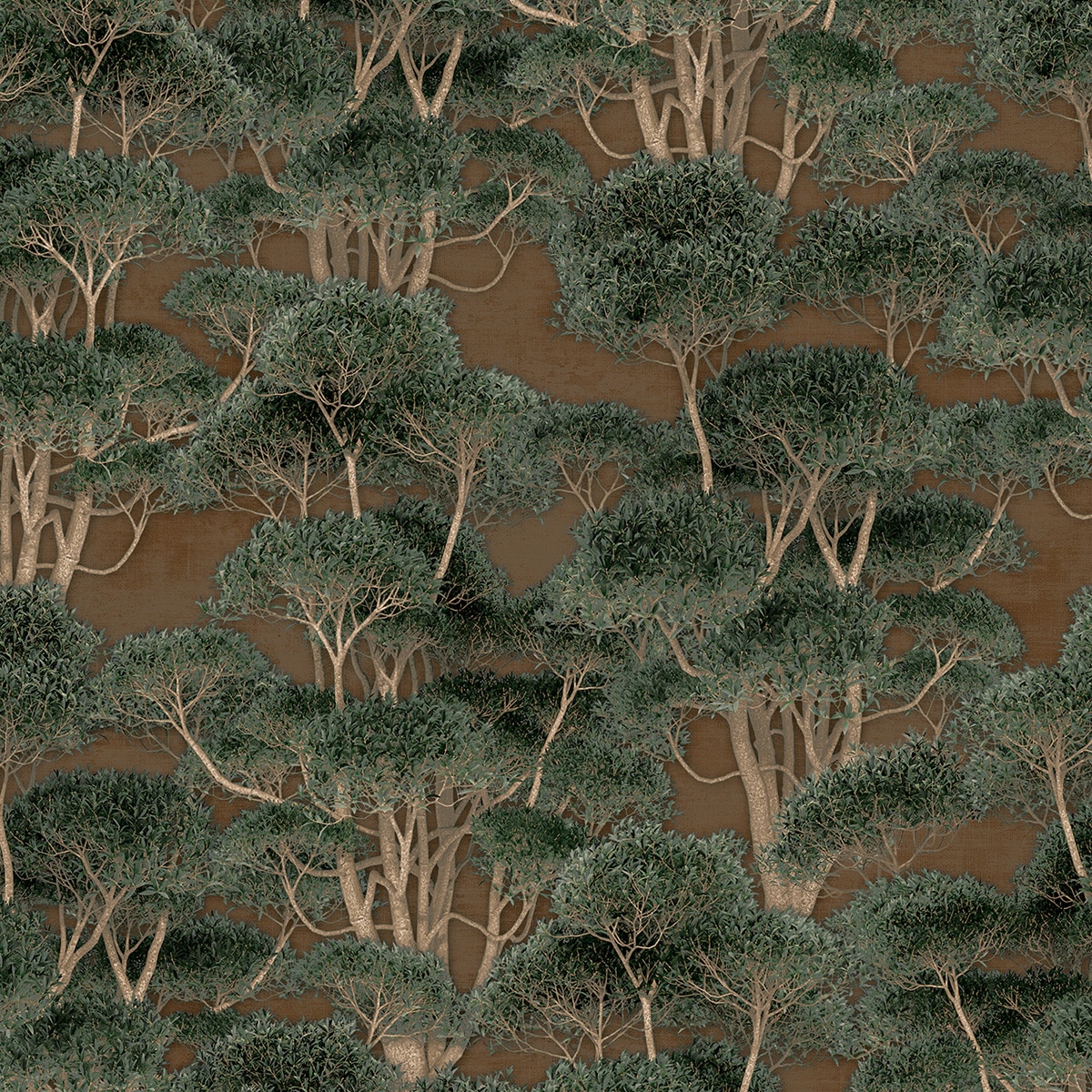 Imagen 1 de Papel pintado vinílico Olivae Ítera Tres Tintas - Marrón 0,53 x 10 m Marrón