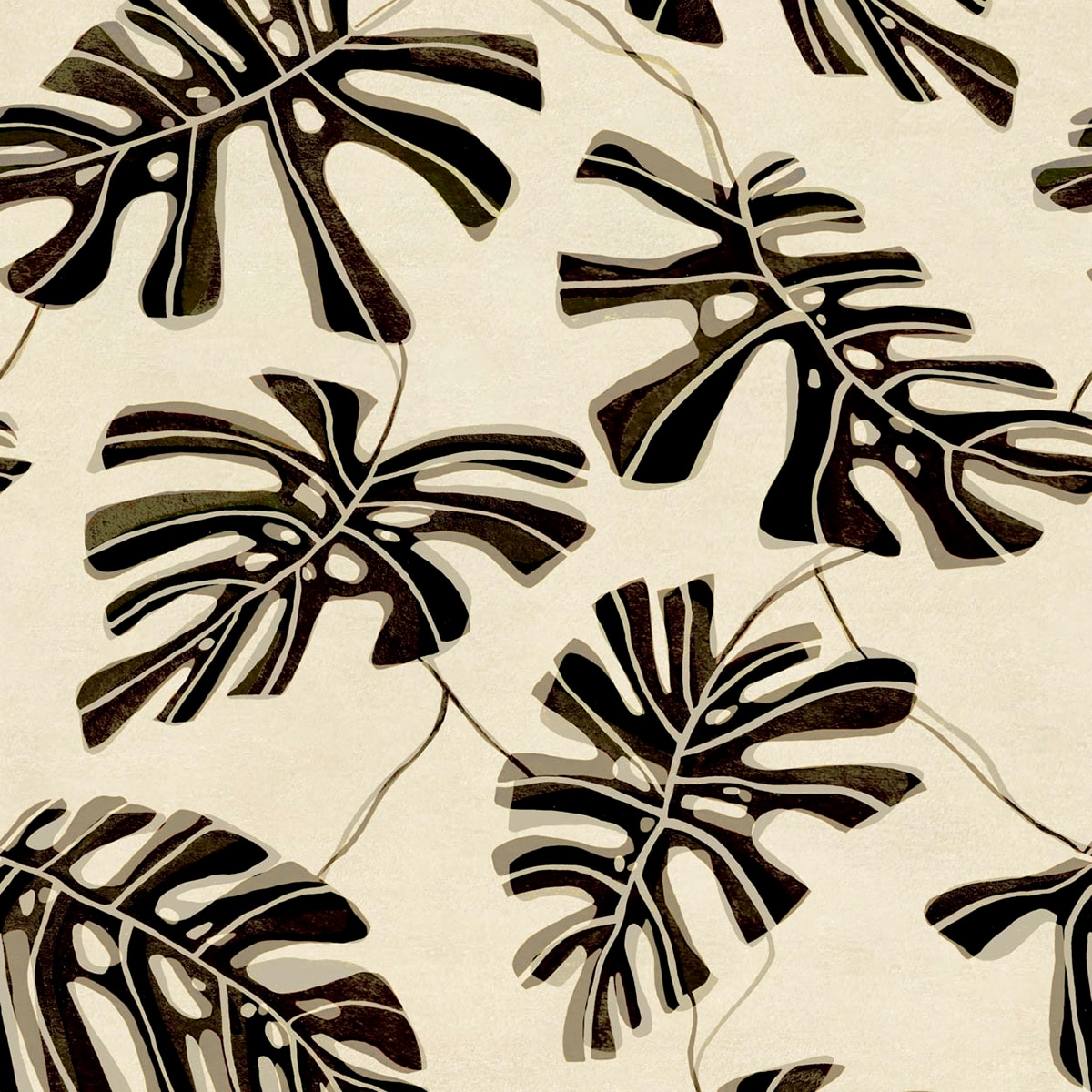Papel pintado TNT Monstera de la colección Bossa Nova Tres Tintas - Beige Beige-1