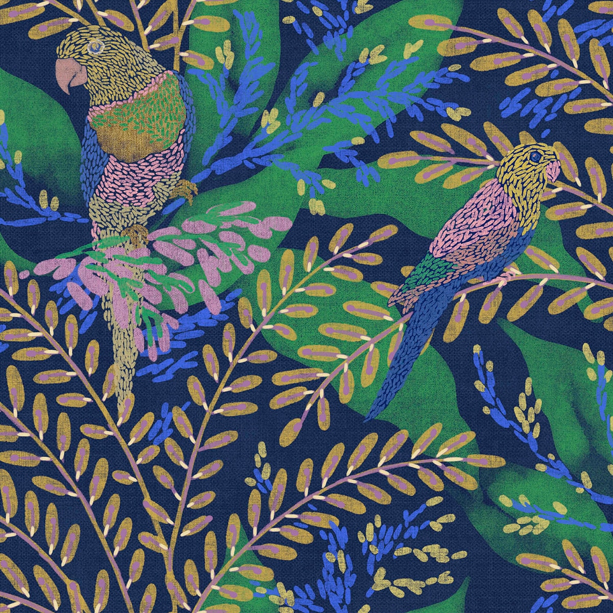 Imagen 1 de Papel pintado TNT Guacamayos de la colección Bossa Nova Tres Tintas - Azul Azul
