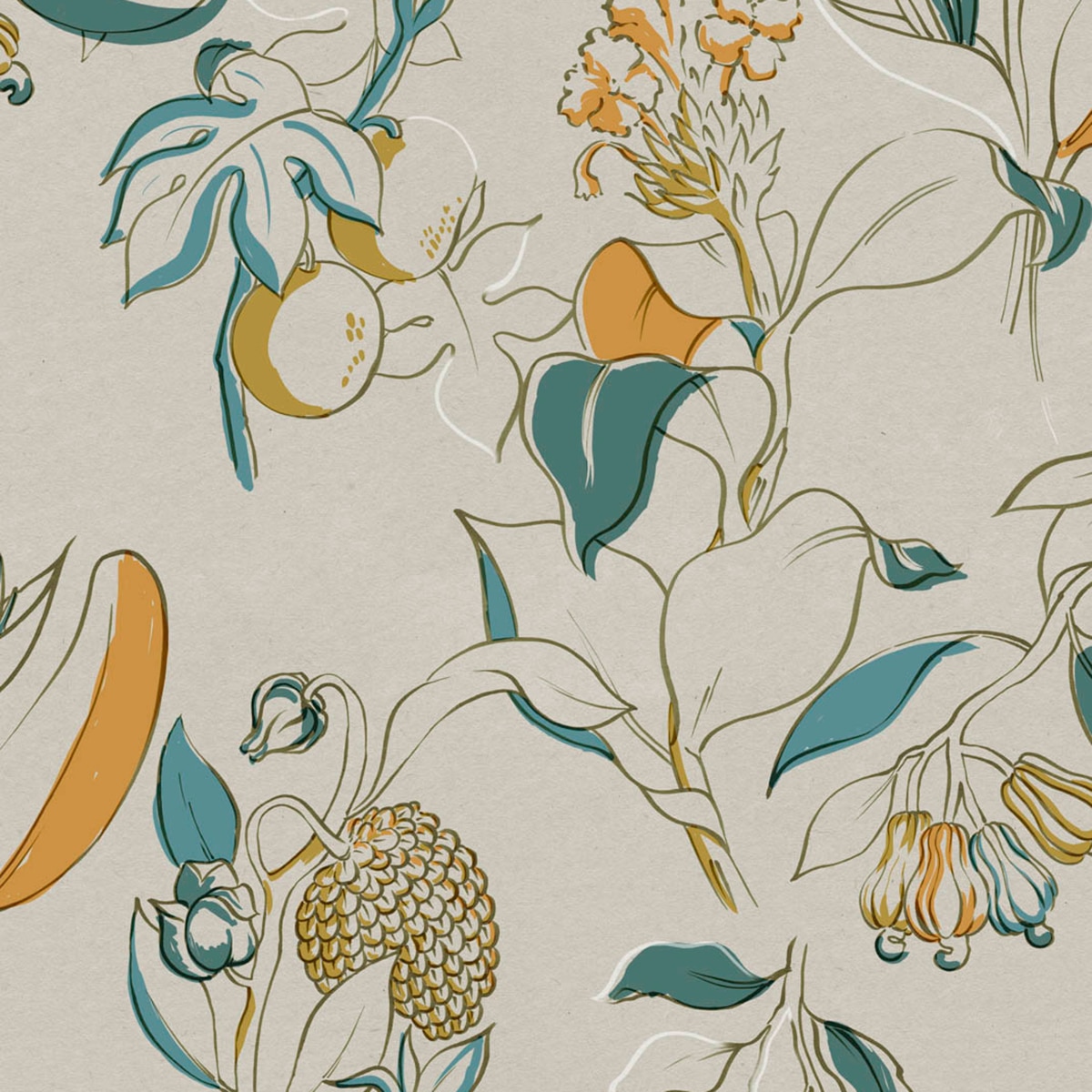 Papel pintado TNT Guanábana de la colección Bossa Nova Tres Tintas - Gris Gris-1