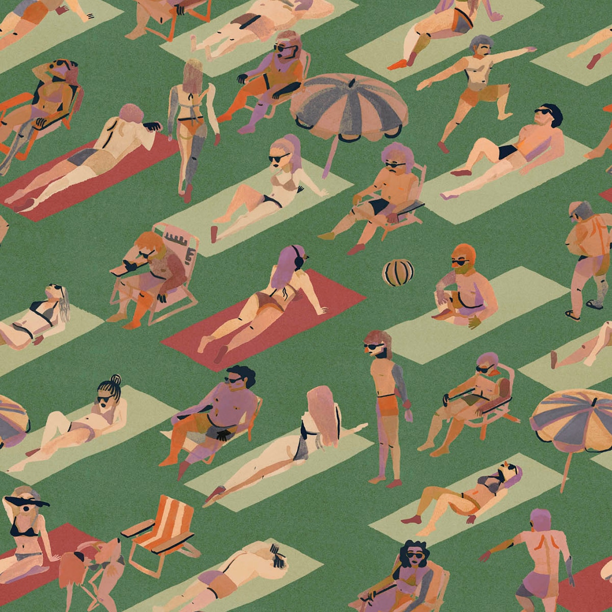 Papel pintado TNT Ipanema de la colección Bossa Nova Tres Tintas - Verde Verde-1