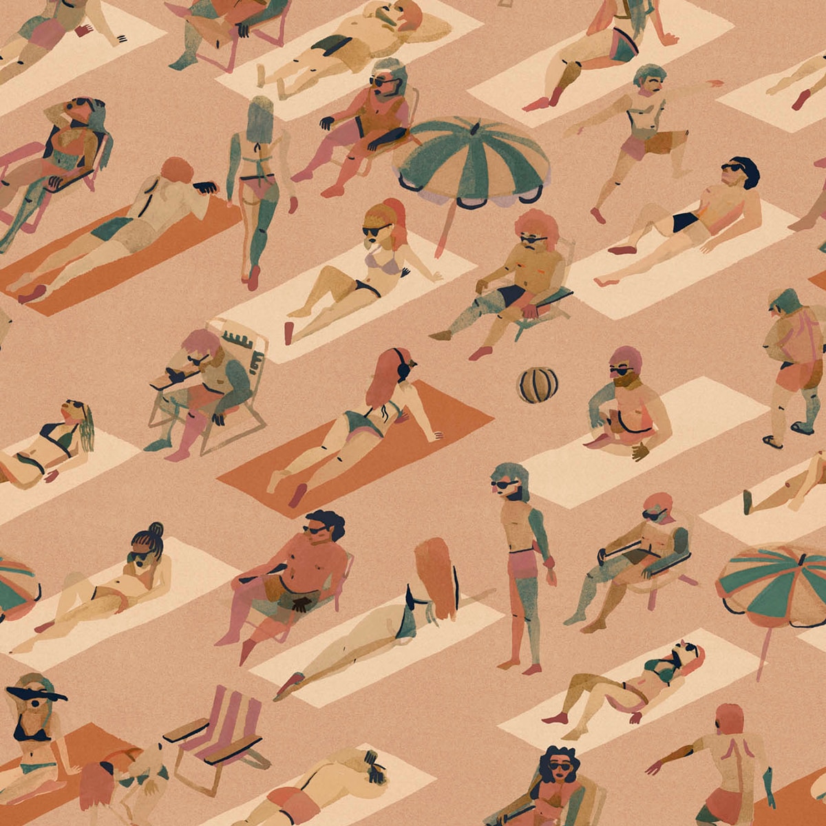 Papel pintado TNT Ipanema de la colección Bossa Nova Tres Tintas - Rosa Rosa-1