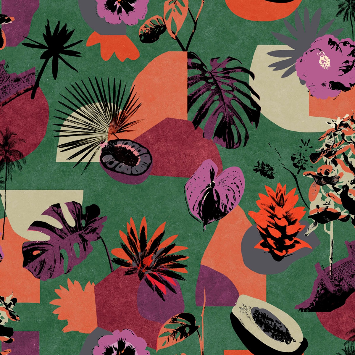 Papel pintado TNT Tropicalia de la colección Bossa Nova Tres Tintas - Verde Verde-1
