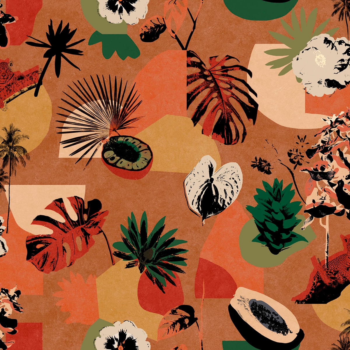 Imagen 0 de Papel pintado TNT Tropicalia de la colección Bossa Nova Tres Tintas Naranja