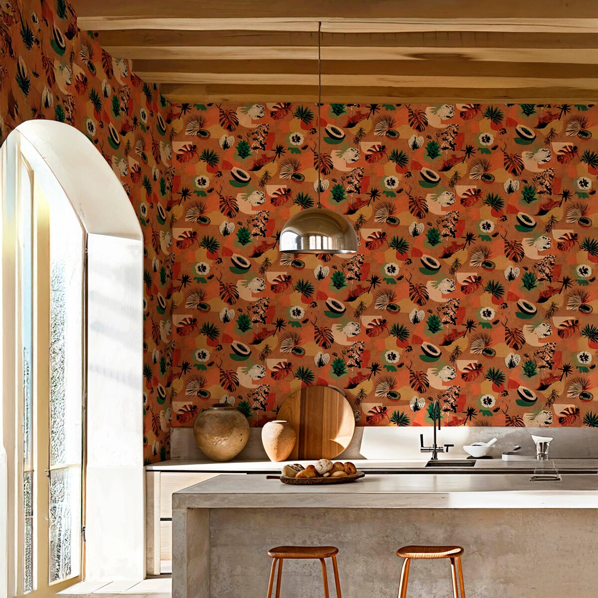 Papel pintado TNT Tropicalia de la colección Bossa Nova Tres Tintas - Naranja Naranja-2