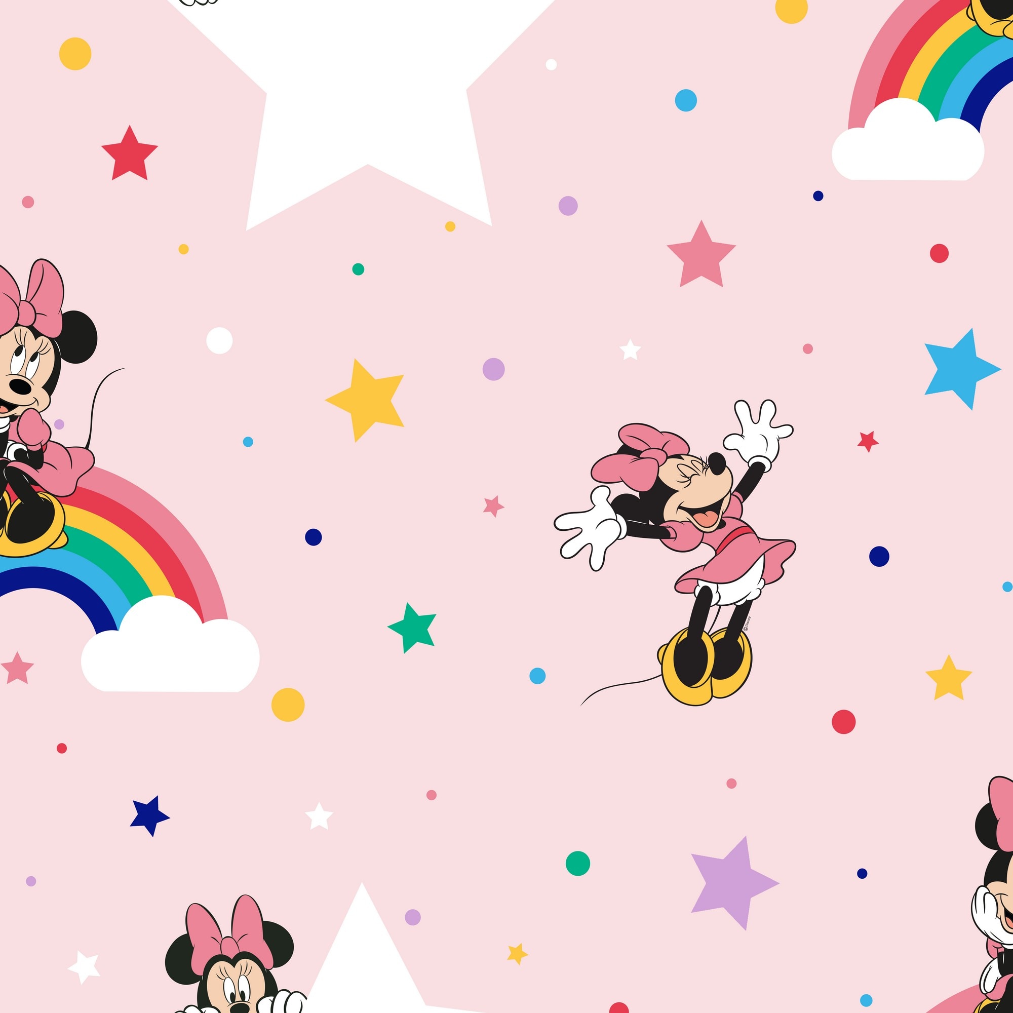 Papel de Parede Minnie Individual Kids Home Multicolor-1