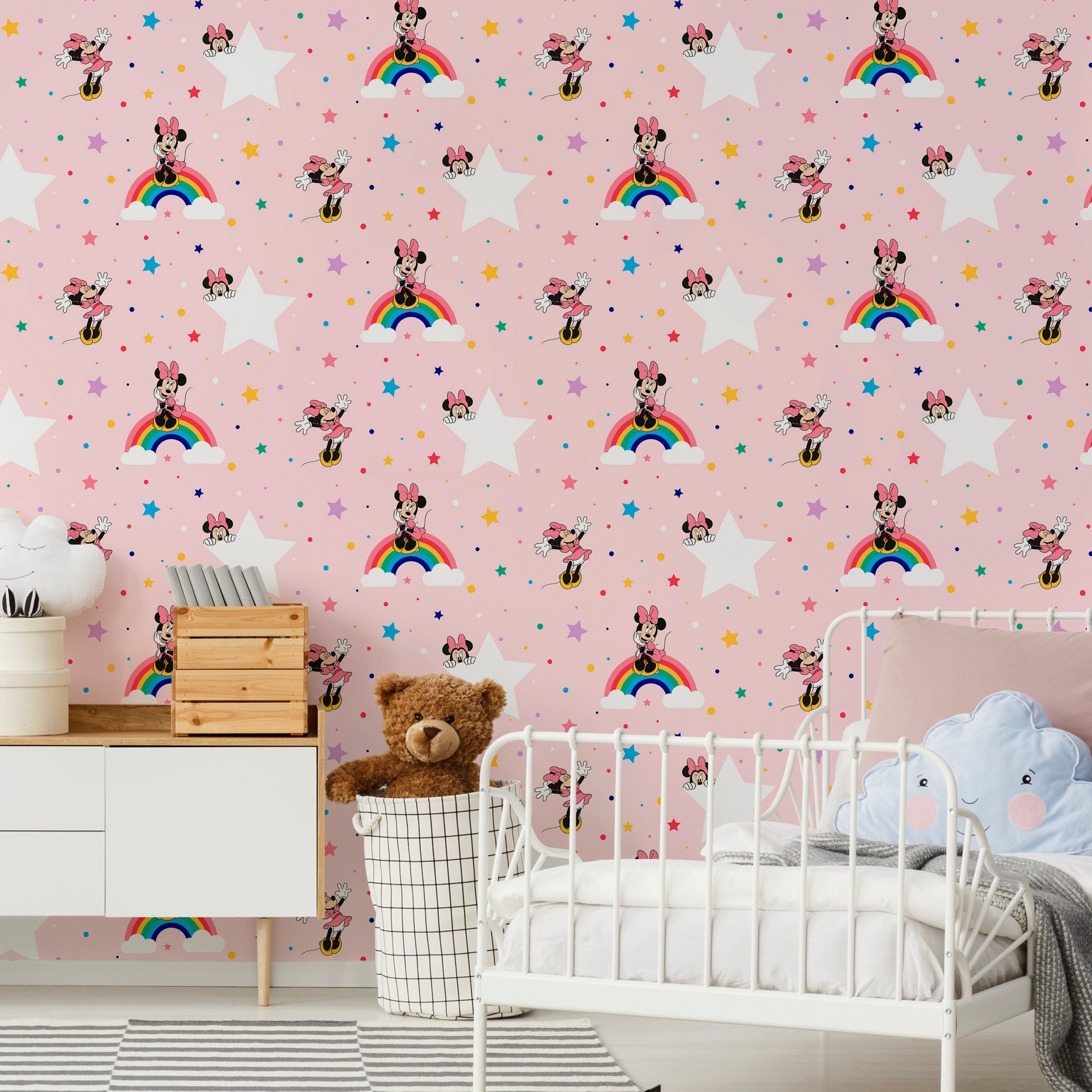 Papel de Parede Minnie Individual Kids Home Multicolor-2
