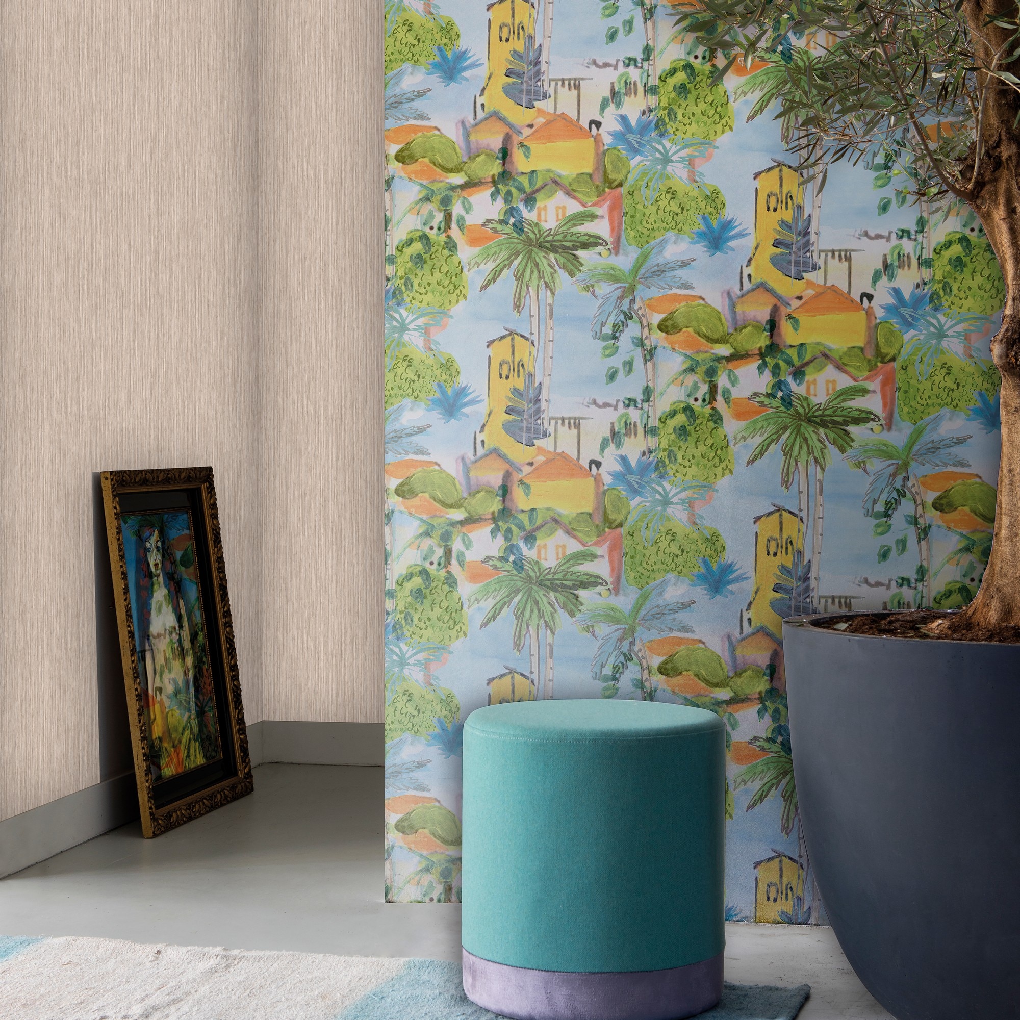 Papel de Parede Fornillo Amalfi Amarelo-2
