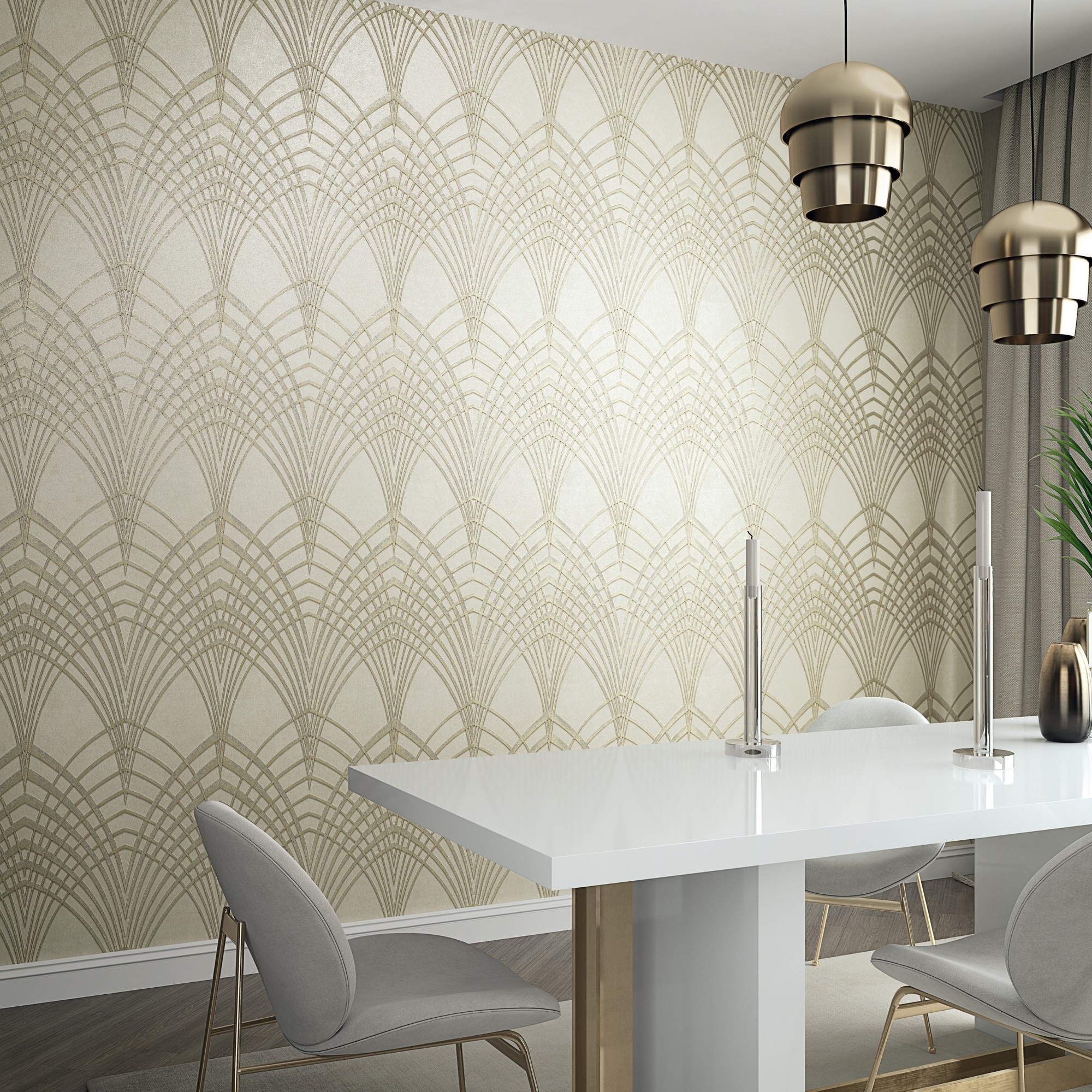 Imagen 2 de Papel pintado Marc Saint Honore - Beige 0,52 x 10 m Beige
