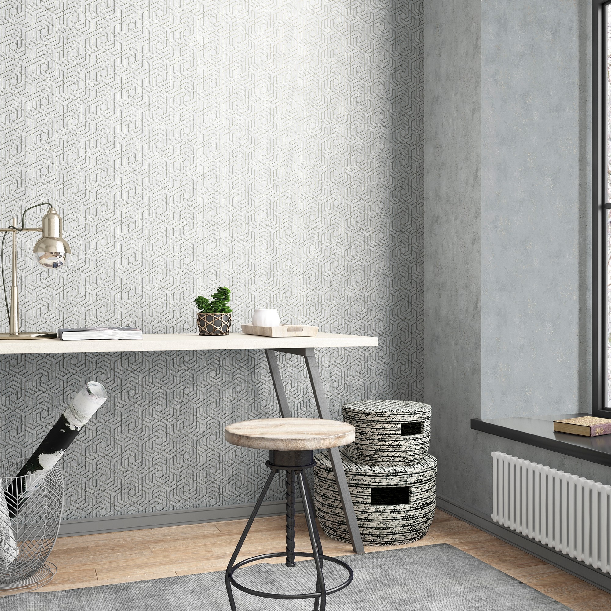 Imagen 2 de Papel pintado Sliema Saint Honore - Gris 0,52 x 10 m Gris