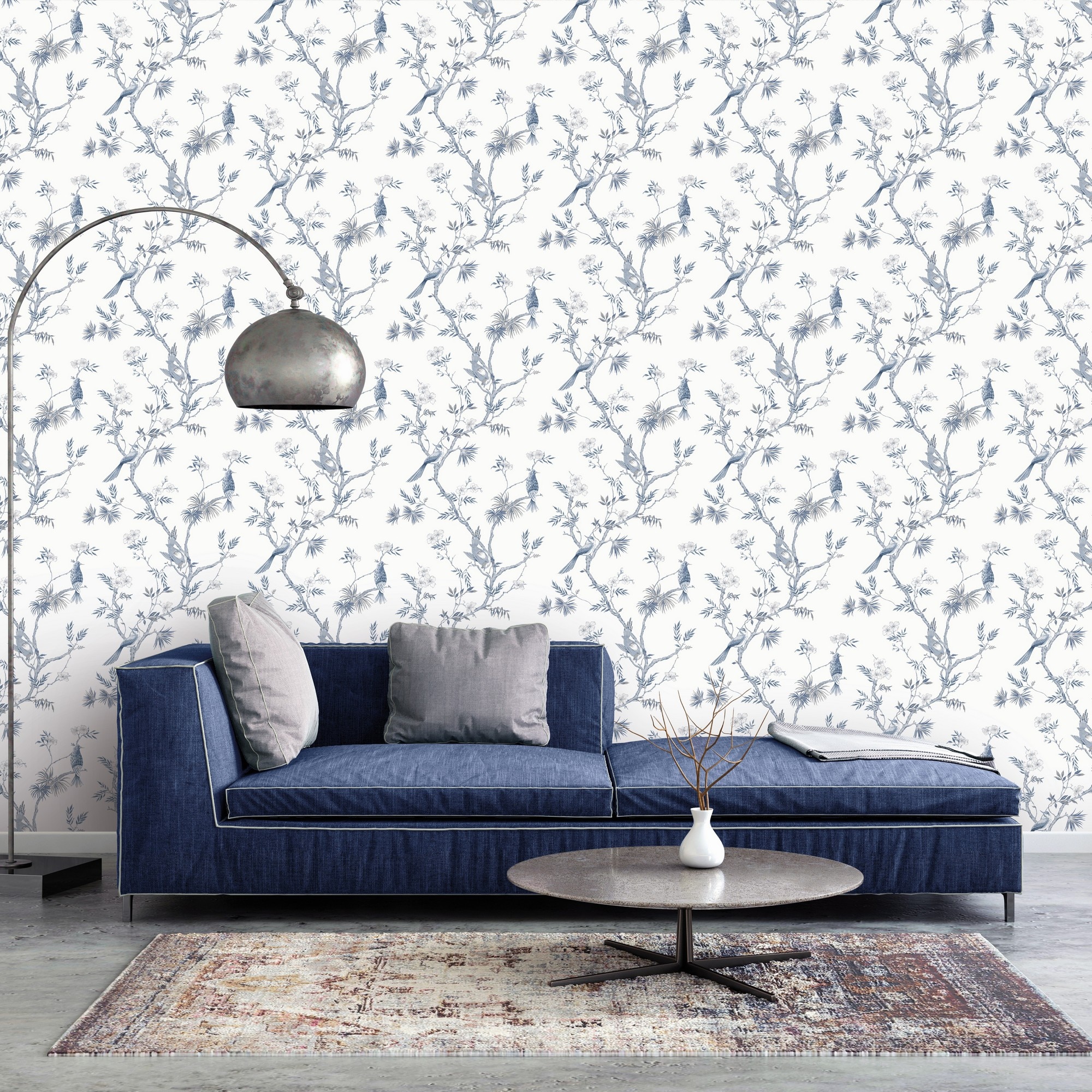 Papel pintado Versalles Secret Garden Saint Honore - Azul 0,53 x 10 m Azul-2