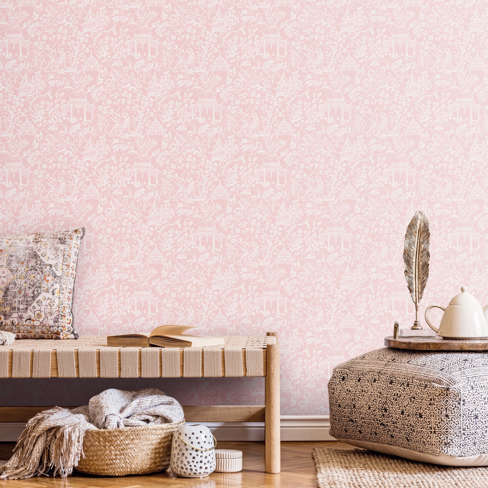 Papel pintado Botanic Secret Garden Saint Honore - Rosa 0,53 x 10 m Rosa-2