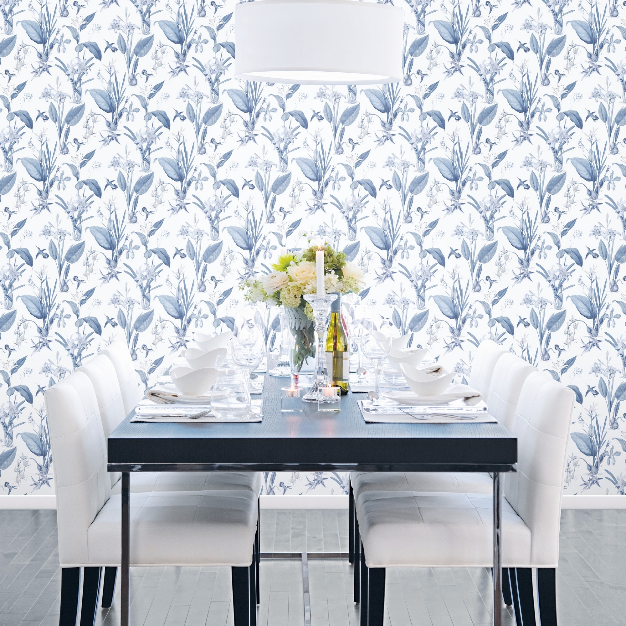 Papel pintado Powerscourt Secret Garden Saint Honore - Azul 0,53 x 10 m Azul-2