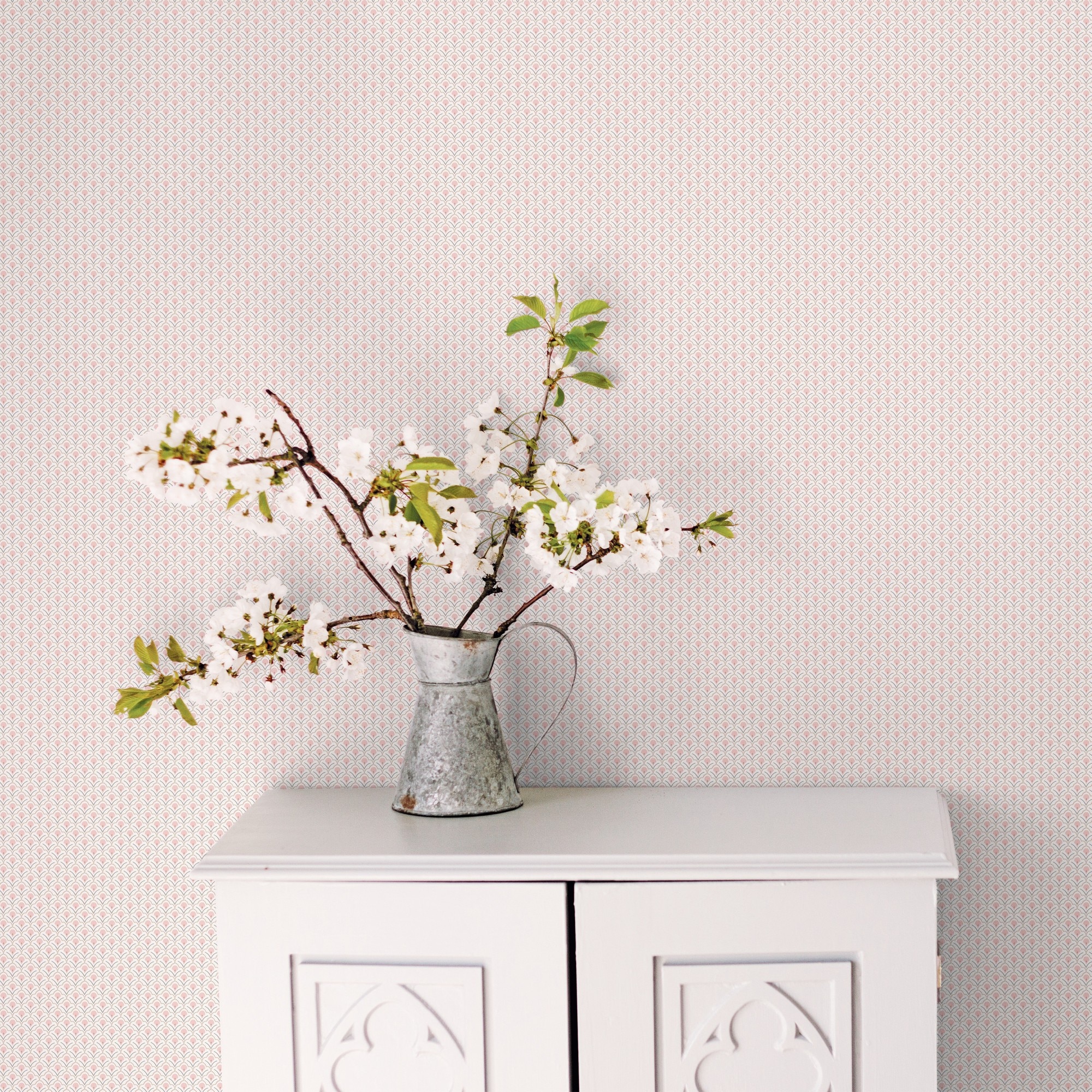 Papel Pintado Florzinhas Secret Garden Cinzento-2