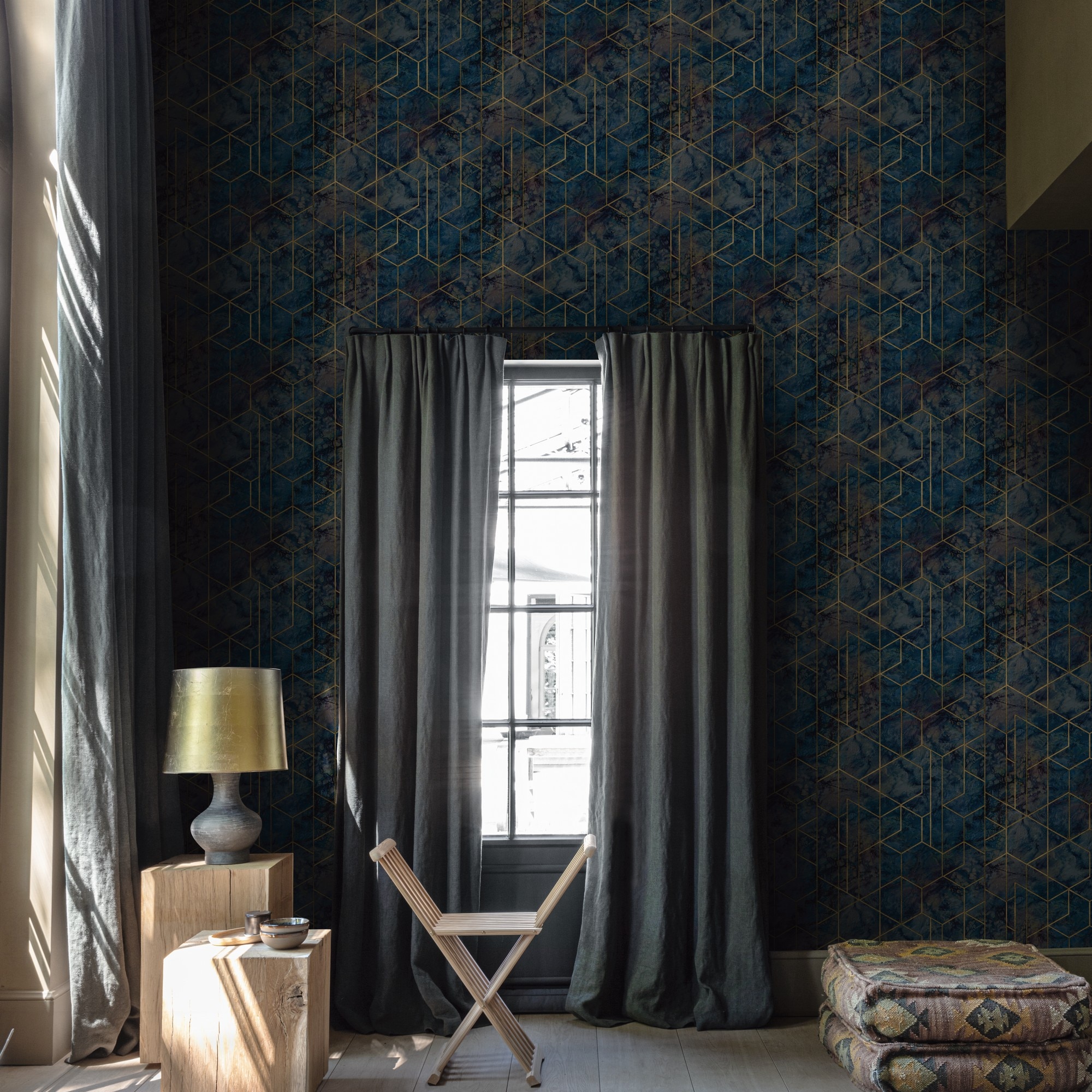 Papel pintado Guernsey Travel Walls Saint Honore - Azul 0,52 x 10 m Azul-2
