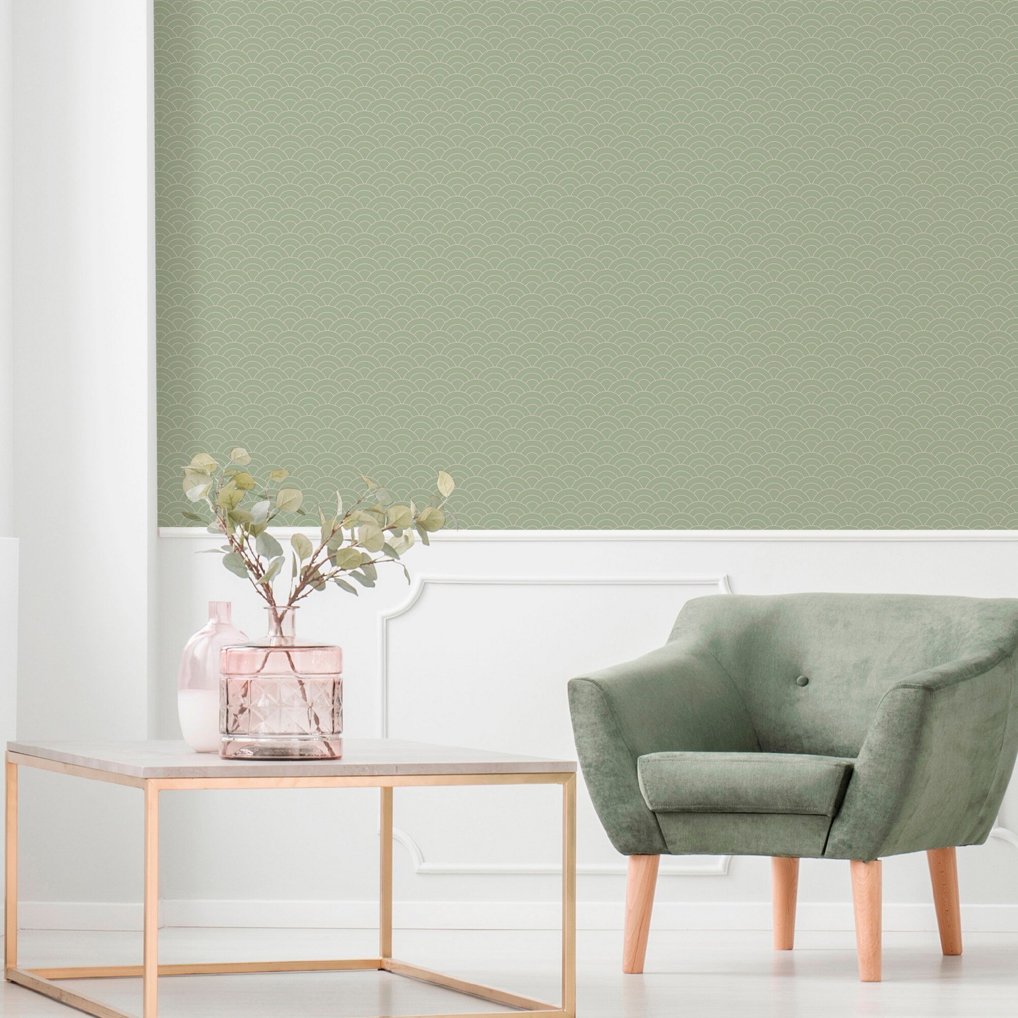 Papel pintado Cristel Batabasta Saint Honore - Verde 0,52 x 10 m Verde-2