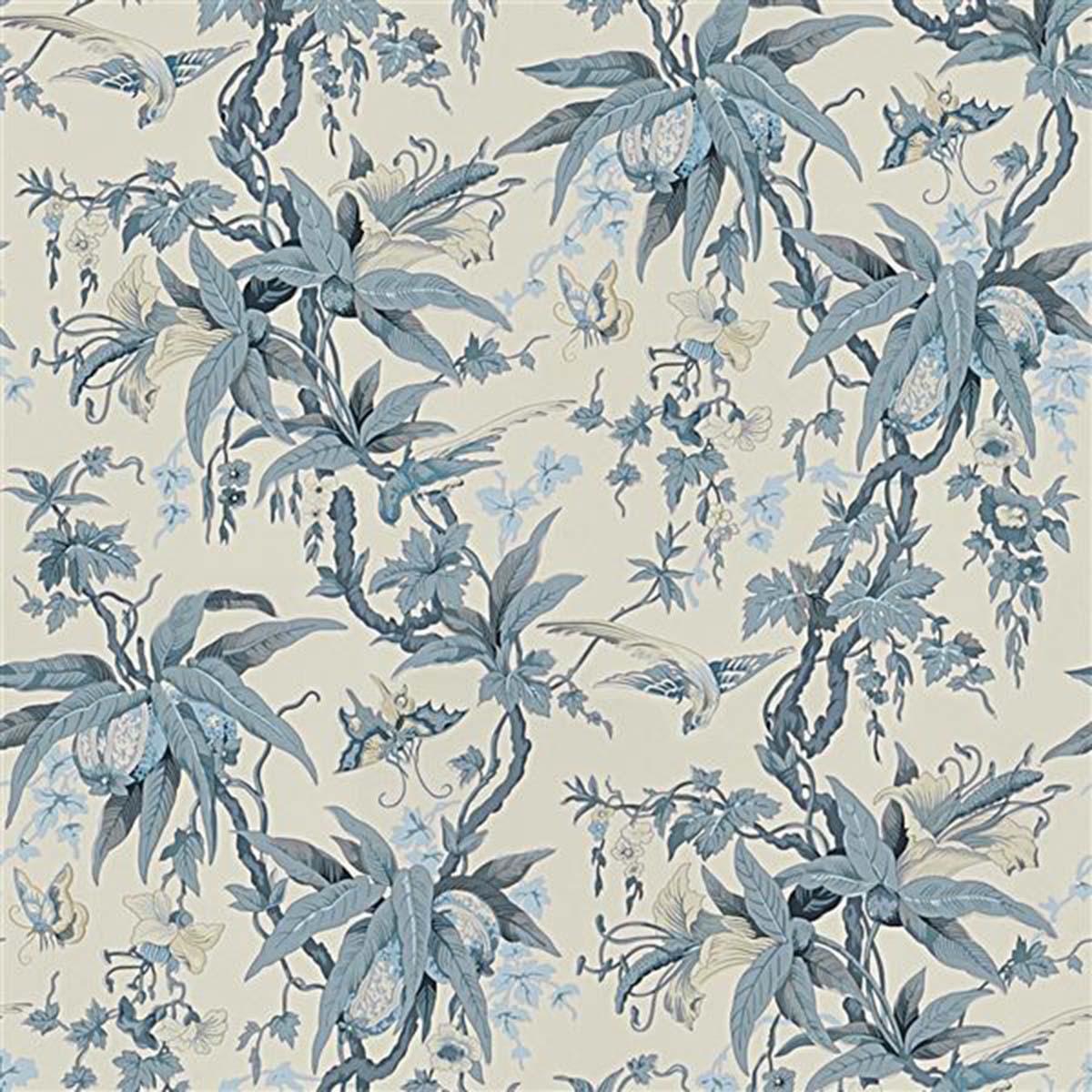 Papel de Parede TNT Mary Day Botanical Slate Azul-1