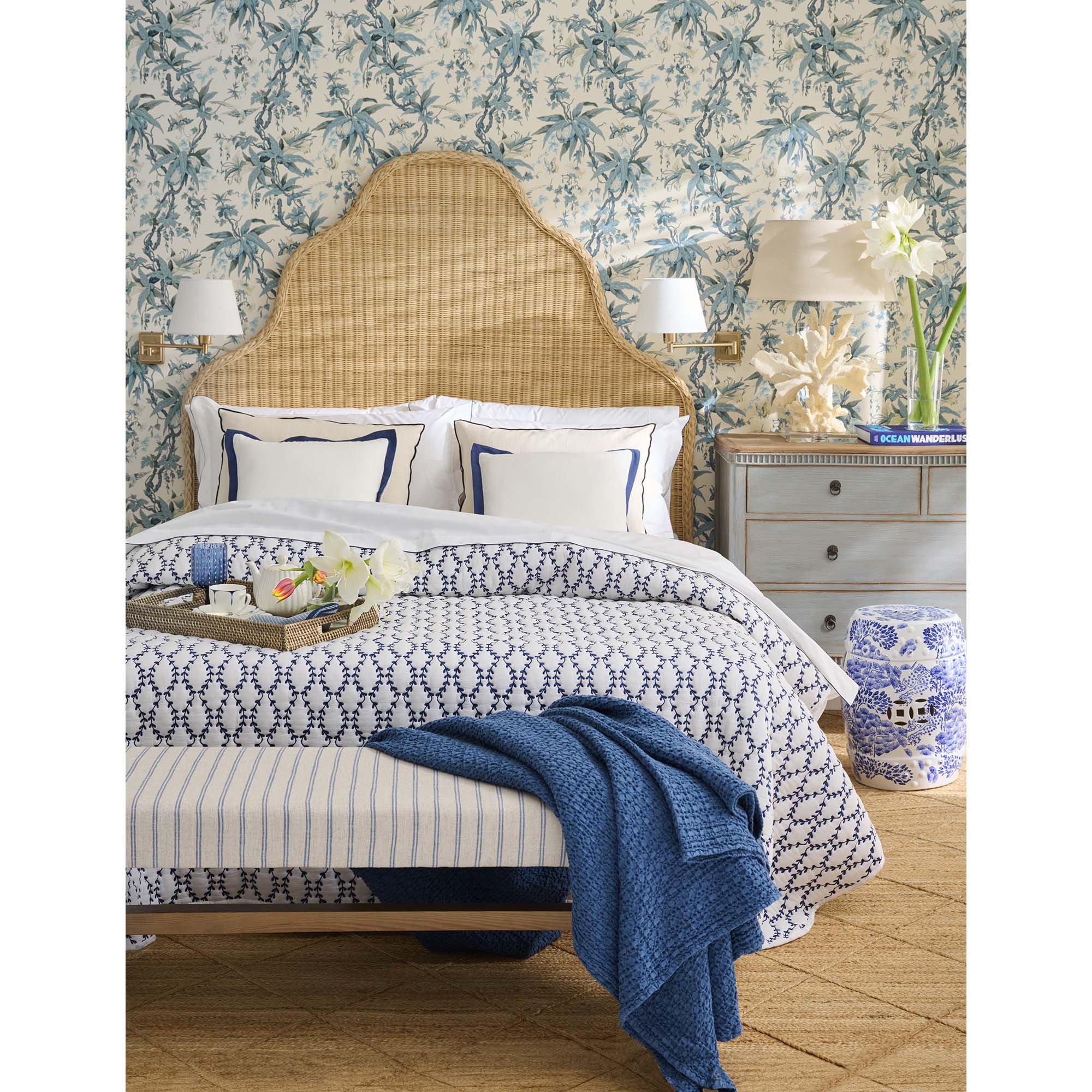 Papel de Parede TNT Mary Day Botanical Slate Azul-2
