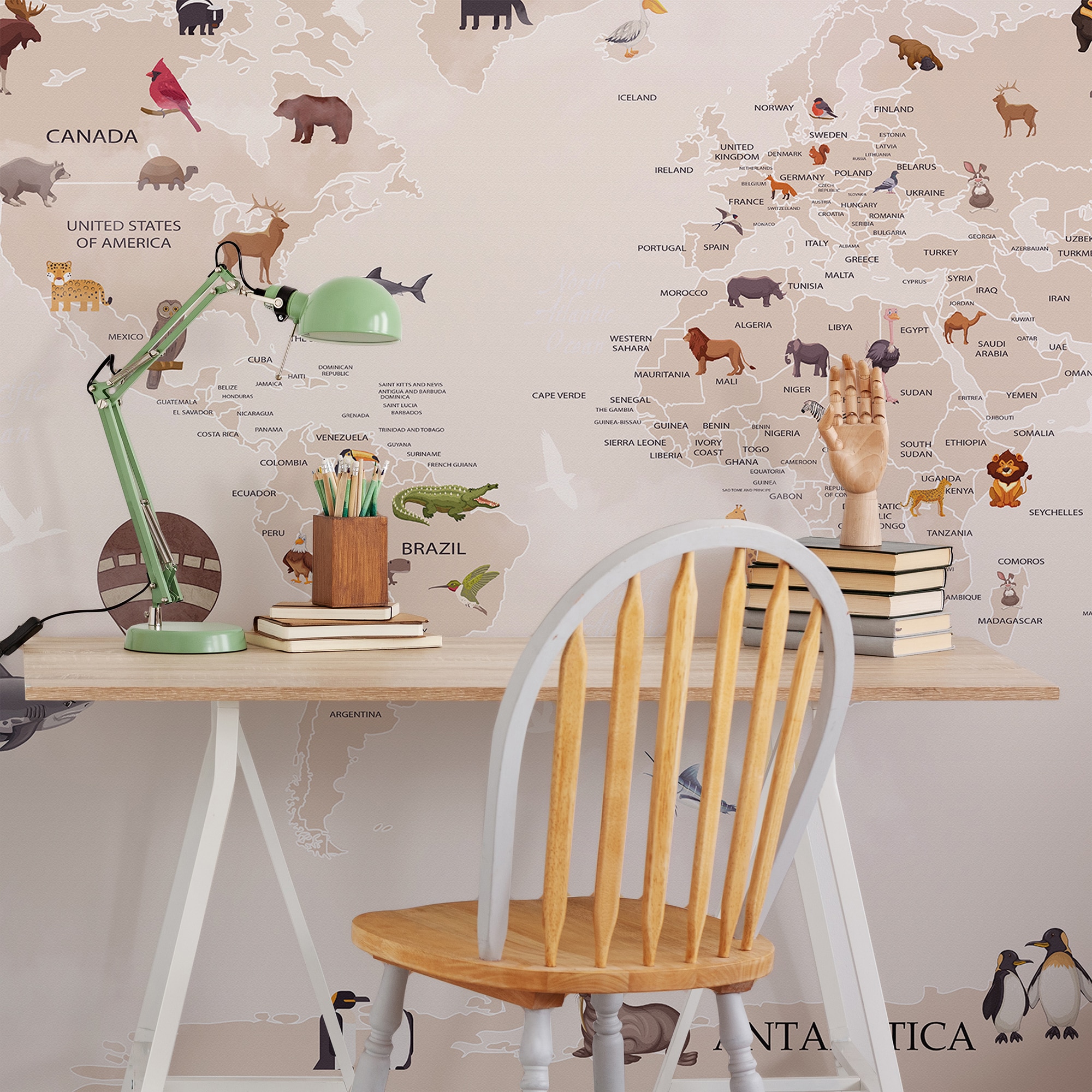 Mural Autoadesivo Mapa Castanho-2
