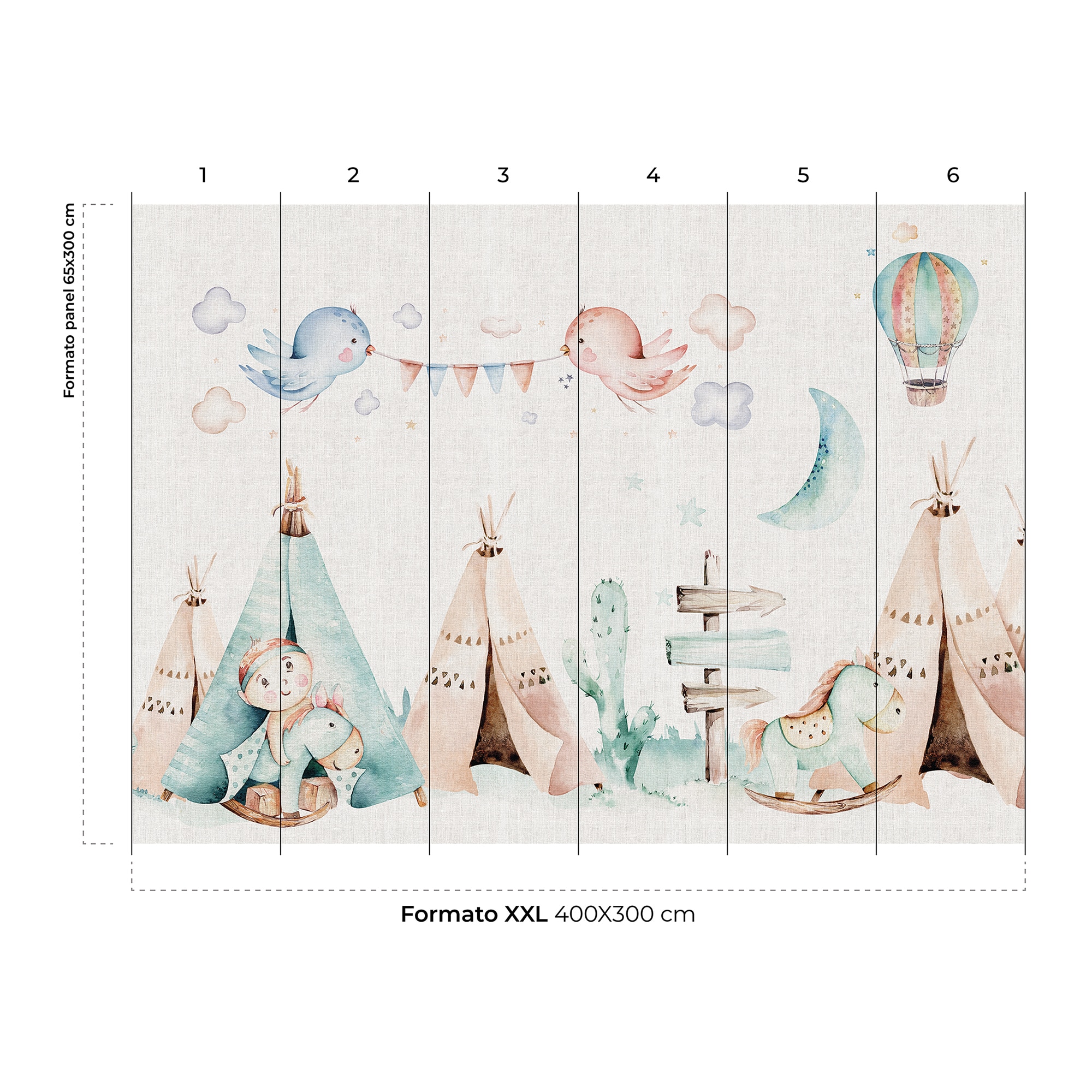 Mural Autoadesivo Tipi Multicolor-4