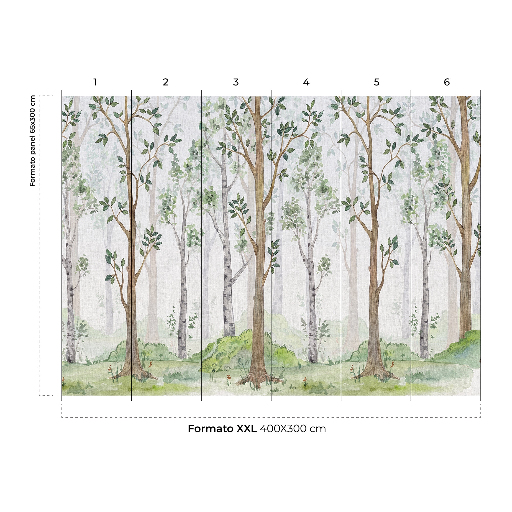 Mural Autoadesivo Bosque Verde-4