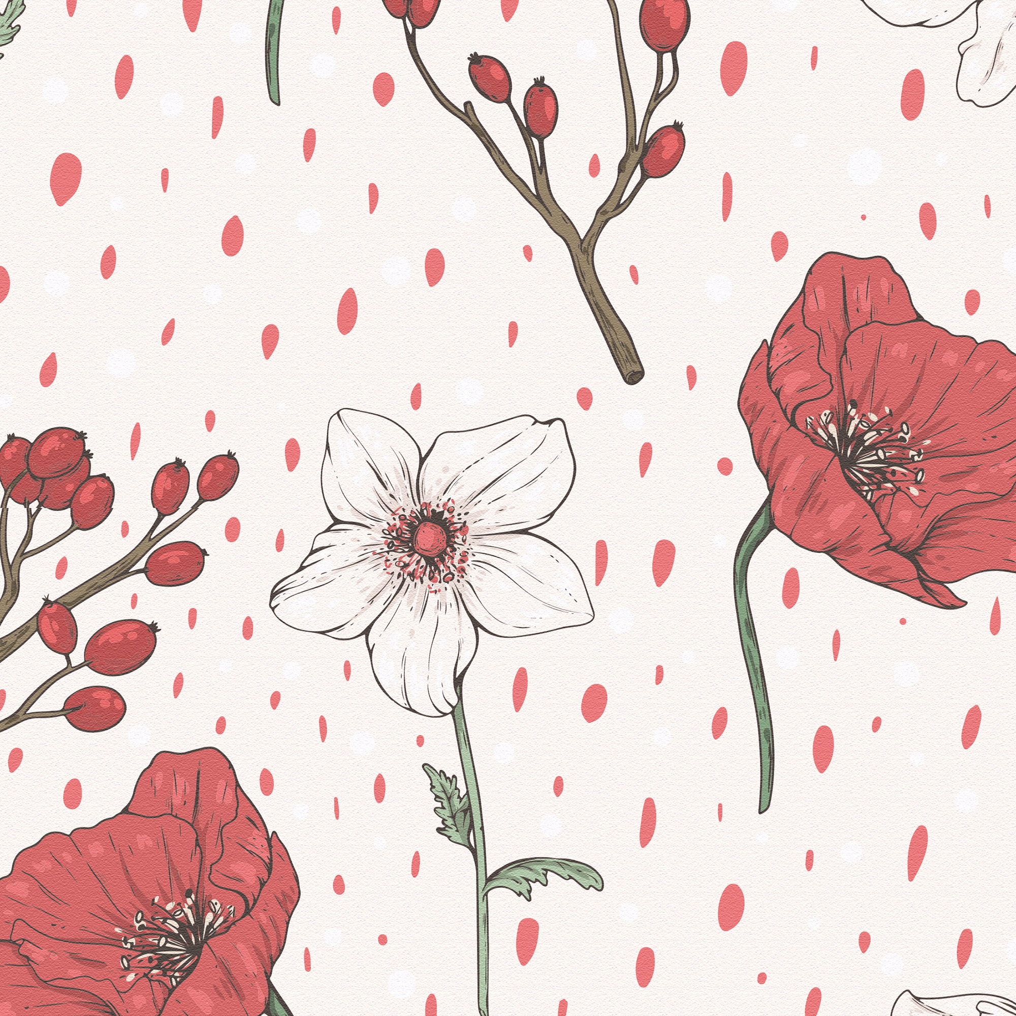 Papel de Parede Autoadesivo Lille Vermelho-1