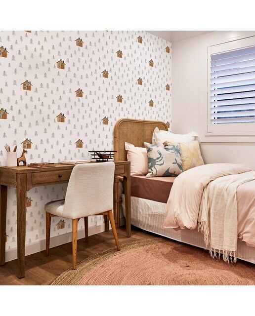 Imagen 0 de Papel pintado autoadhesivo Cabaña Wallifydeco Blanco