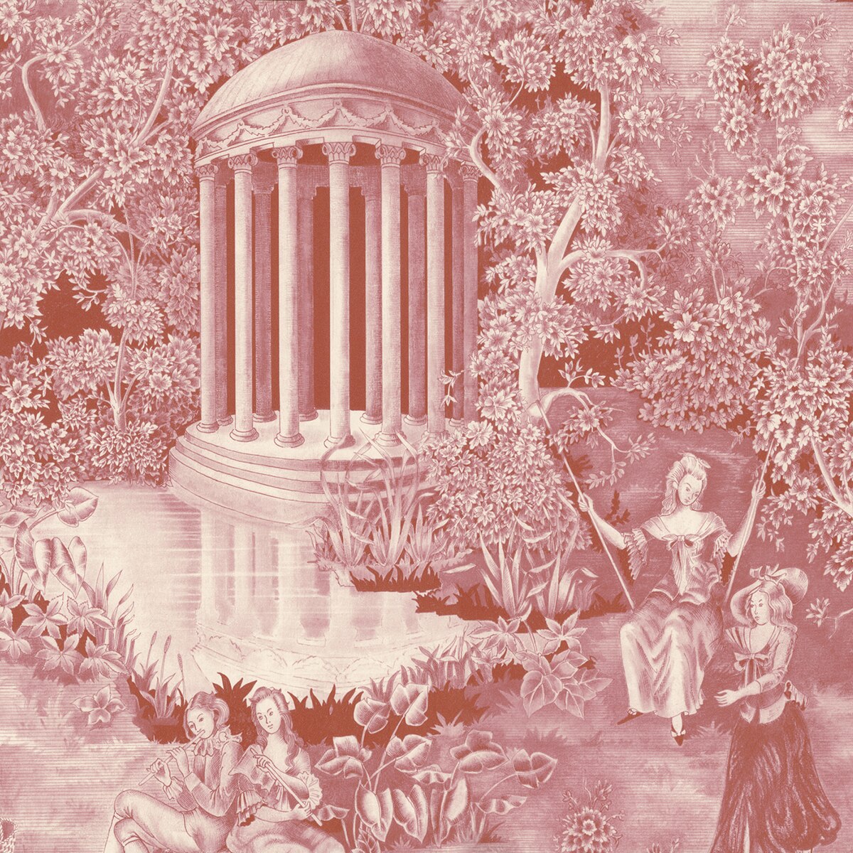 Papel pintado Andantino DRT - Rosa 0,52 x 10 m Rosa-1