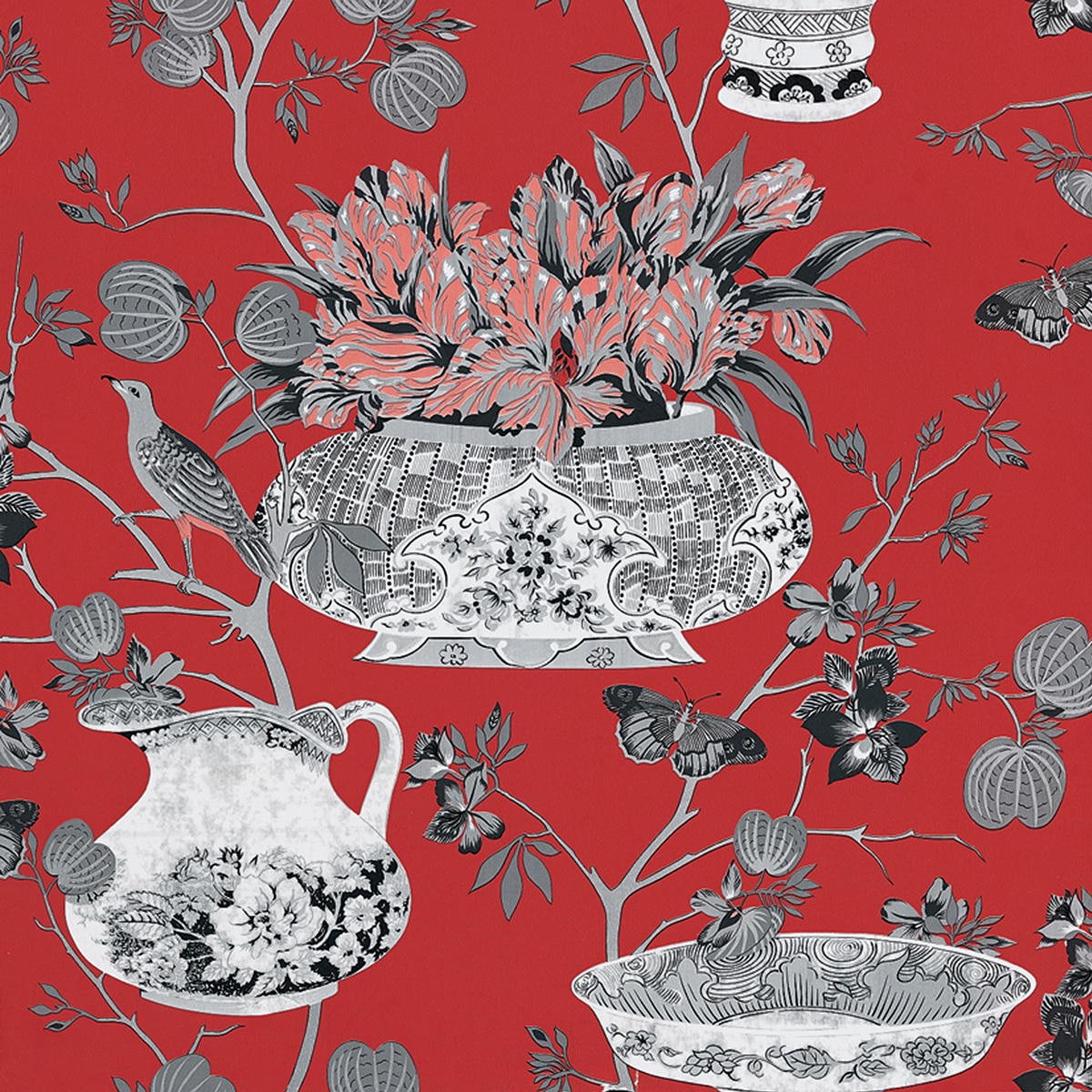 Imagen 1 de Papel pintado Samurai DRT - Rojo 0,52 x 10 m Rojo