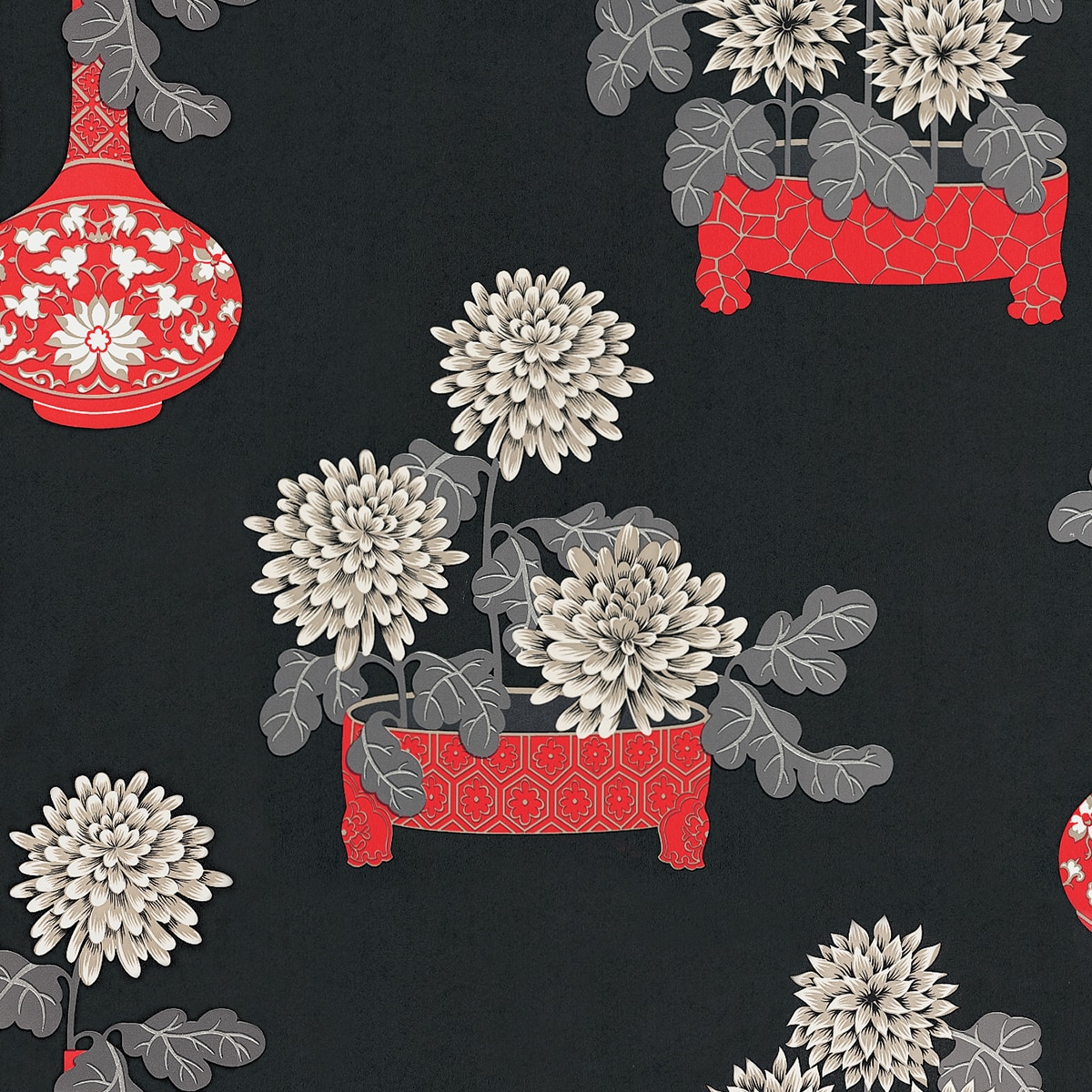 Papel pintado Sayonara DRT - Negro 0,52 x 10 m Negro-1