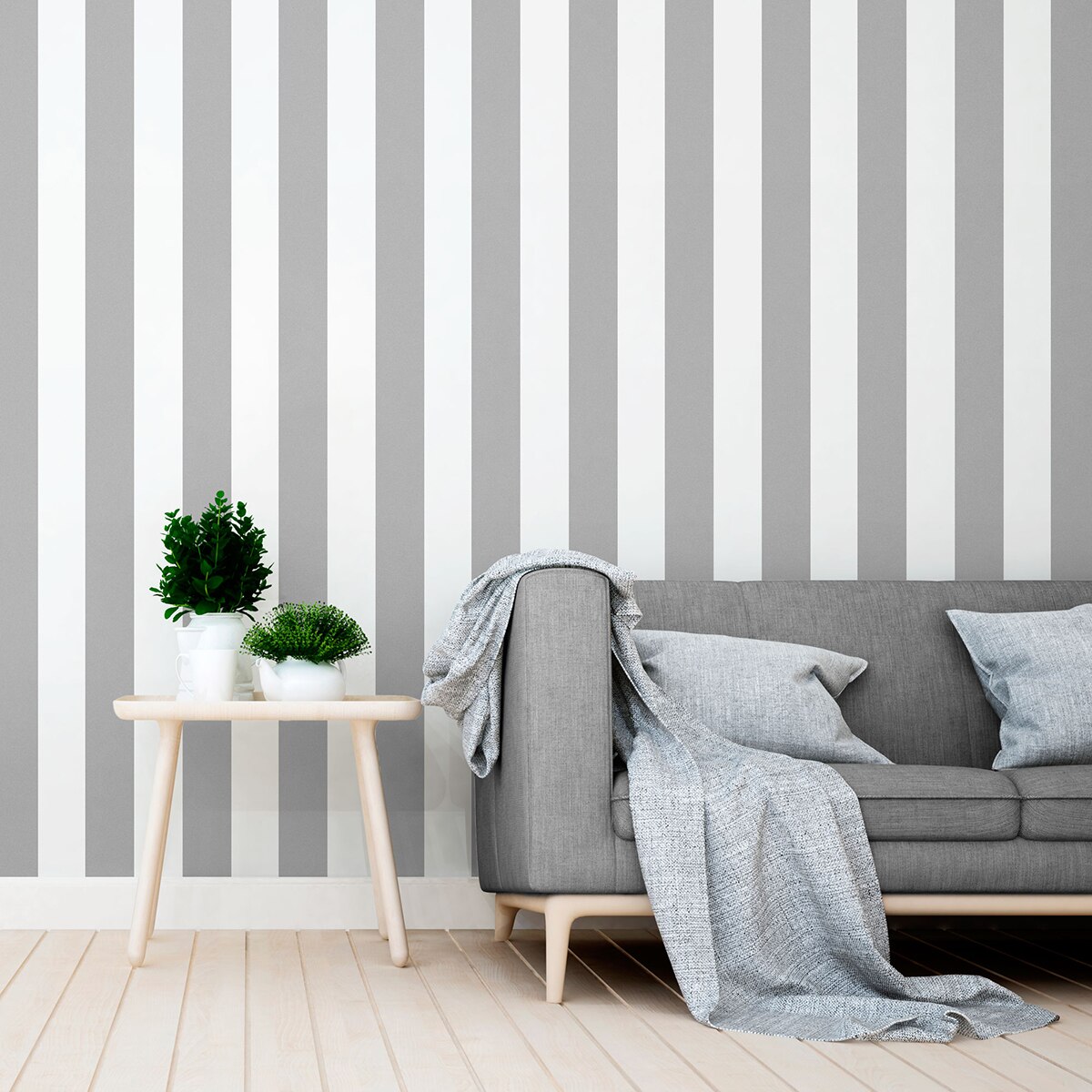 Papel pintado rayas Siro DRT - Gris 0,52 x 10 m Gris-2