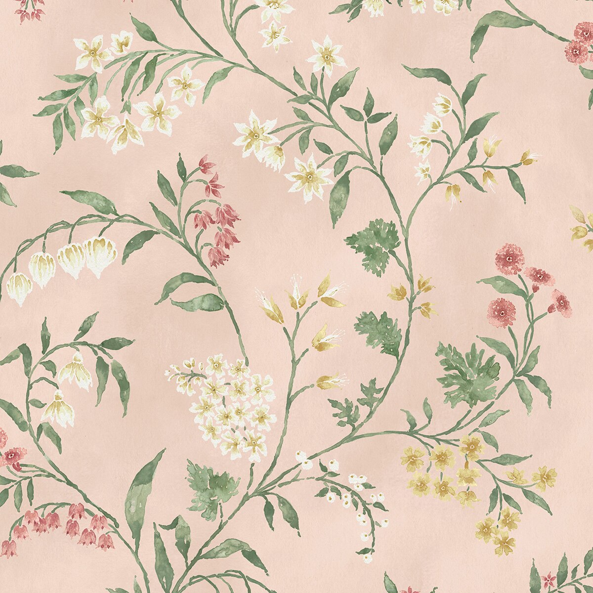 Papel pintado Almora Nina Campbell - Rosa 0,52 x 10 m Rosa-1