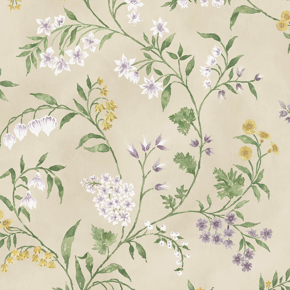 Papel pintado Almora Nina Campbell - Lila 0,52 x 10 m Lila-1